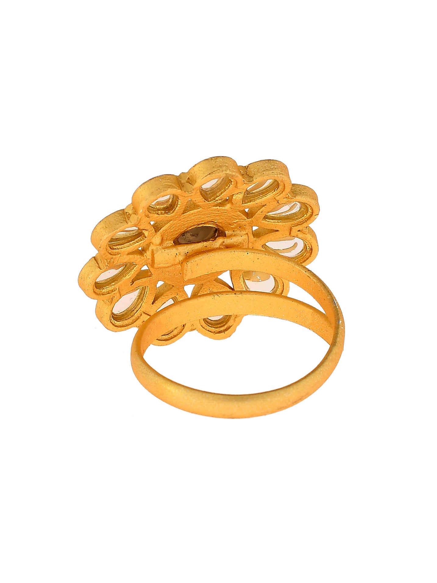 Kundan Floral Ethnic Adjustable Finger Ring