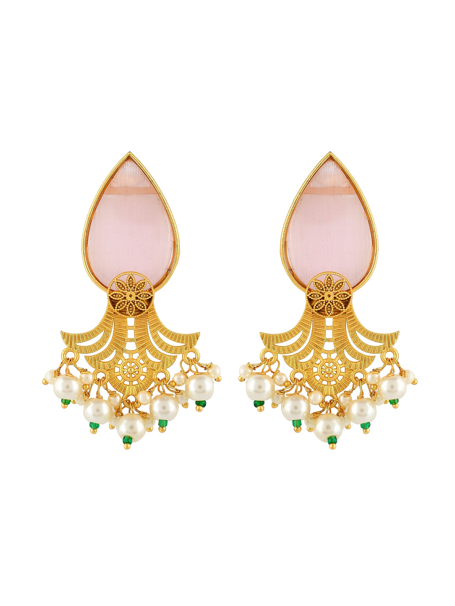 Gold-Toned Contemporary Jhumkas Earrings