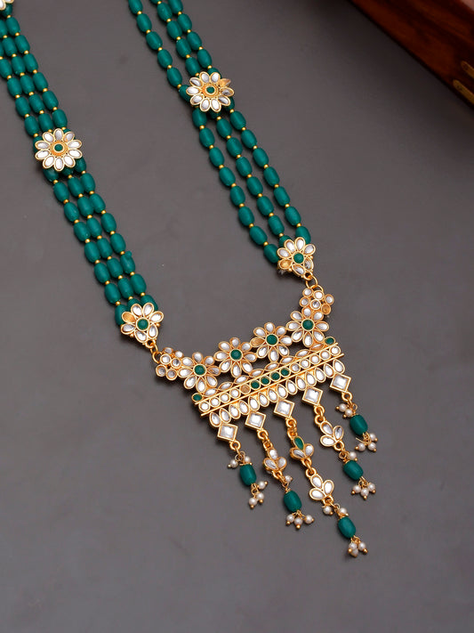 Gold Plated Kundan Long Gold Plated Necklaces for Women Online