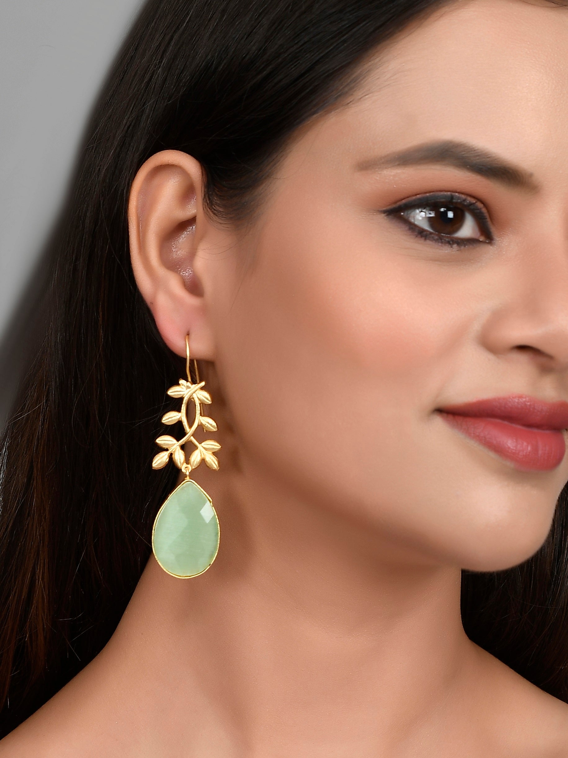 Gold Plated Artificial Stylish Drop Dangle Earrings For Women