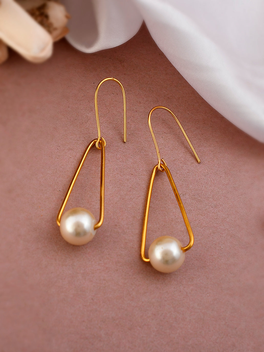 Gold Plated Latest Pearl Drop Earrings for Women Online