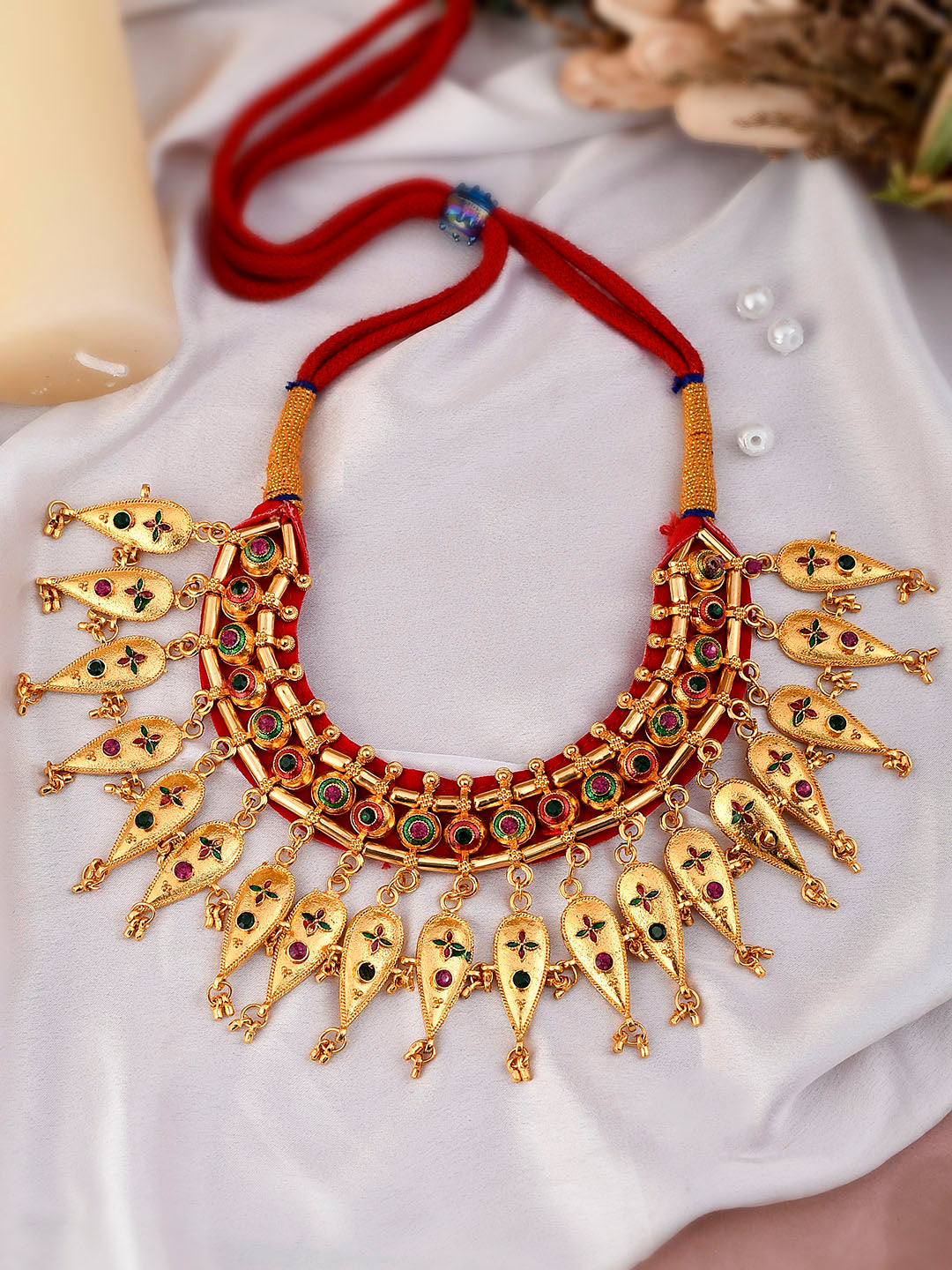 Gold Plated Meenakari Ethnic Necklace