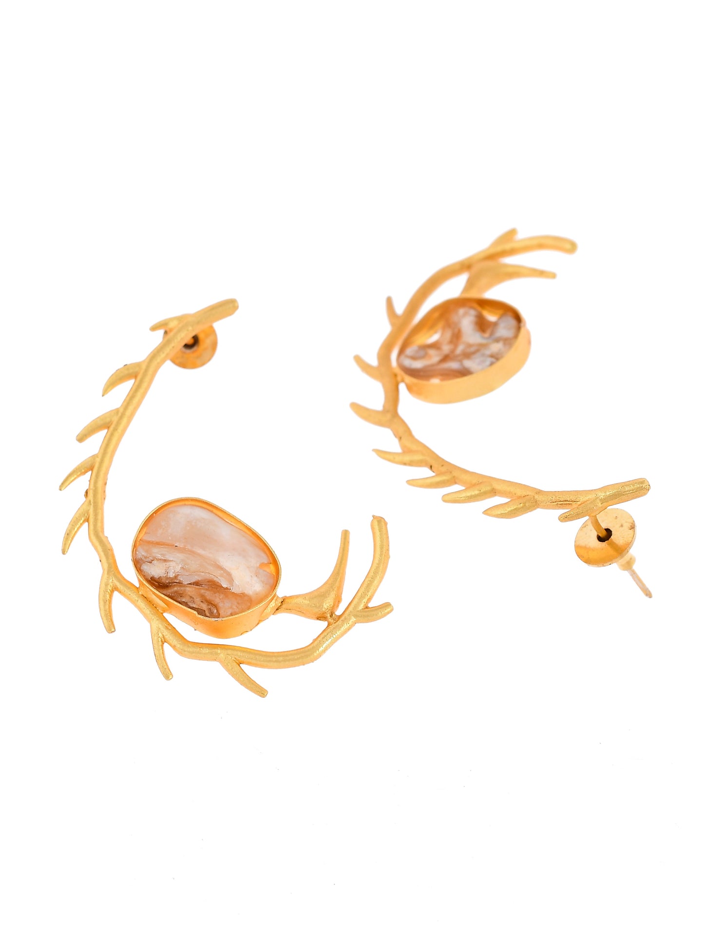 Gold Plated Contemporary Dangler Earrings