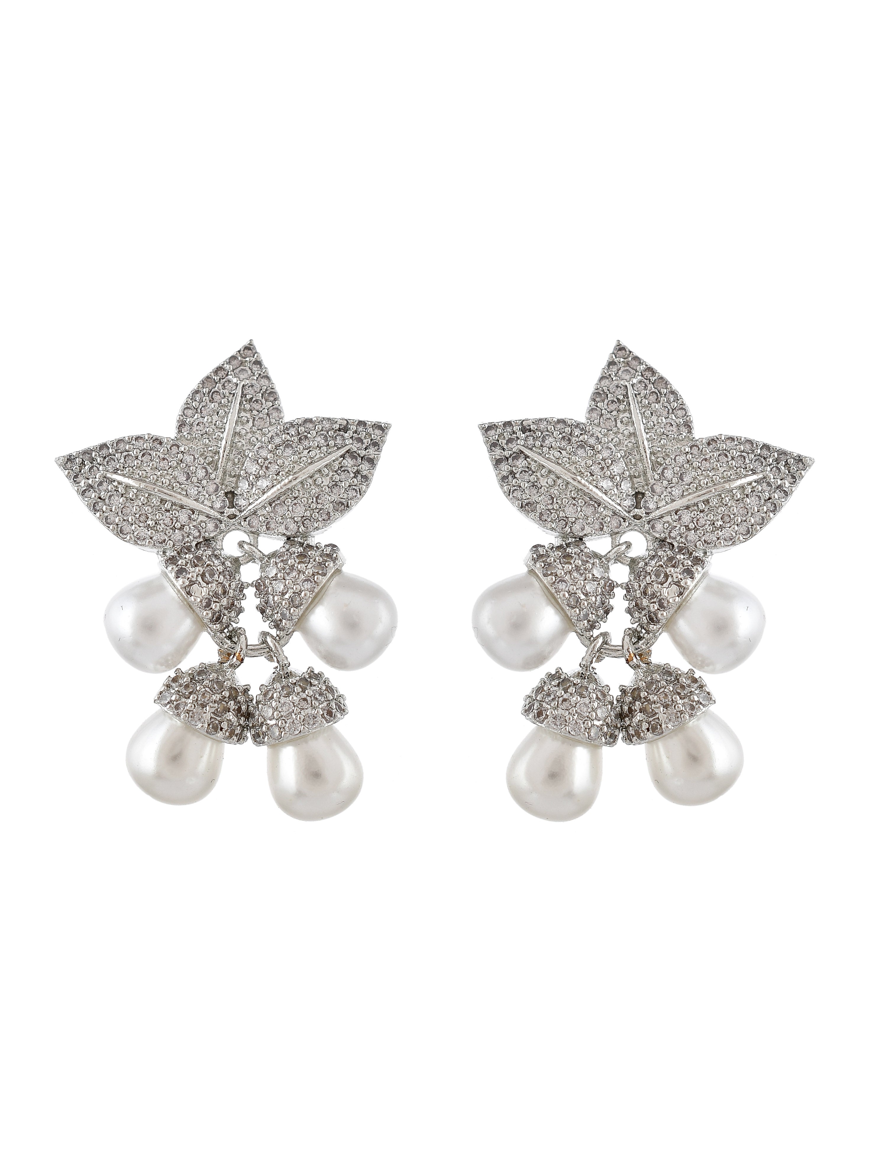 Chandbali American Diamond Multi Stone Silver Finish Earrings, Statement  Earrings,ad Earrings - Etsy