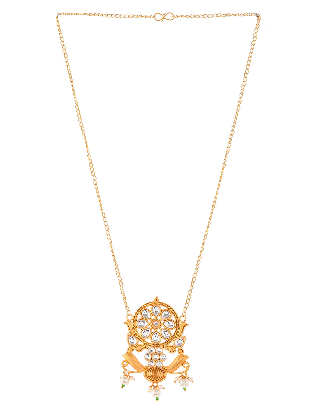 Ethnic Kundan Handcrafted Pendant Chain Necklace