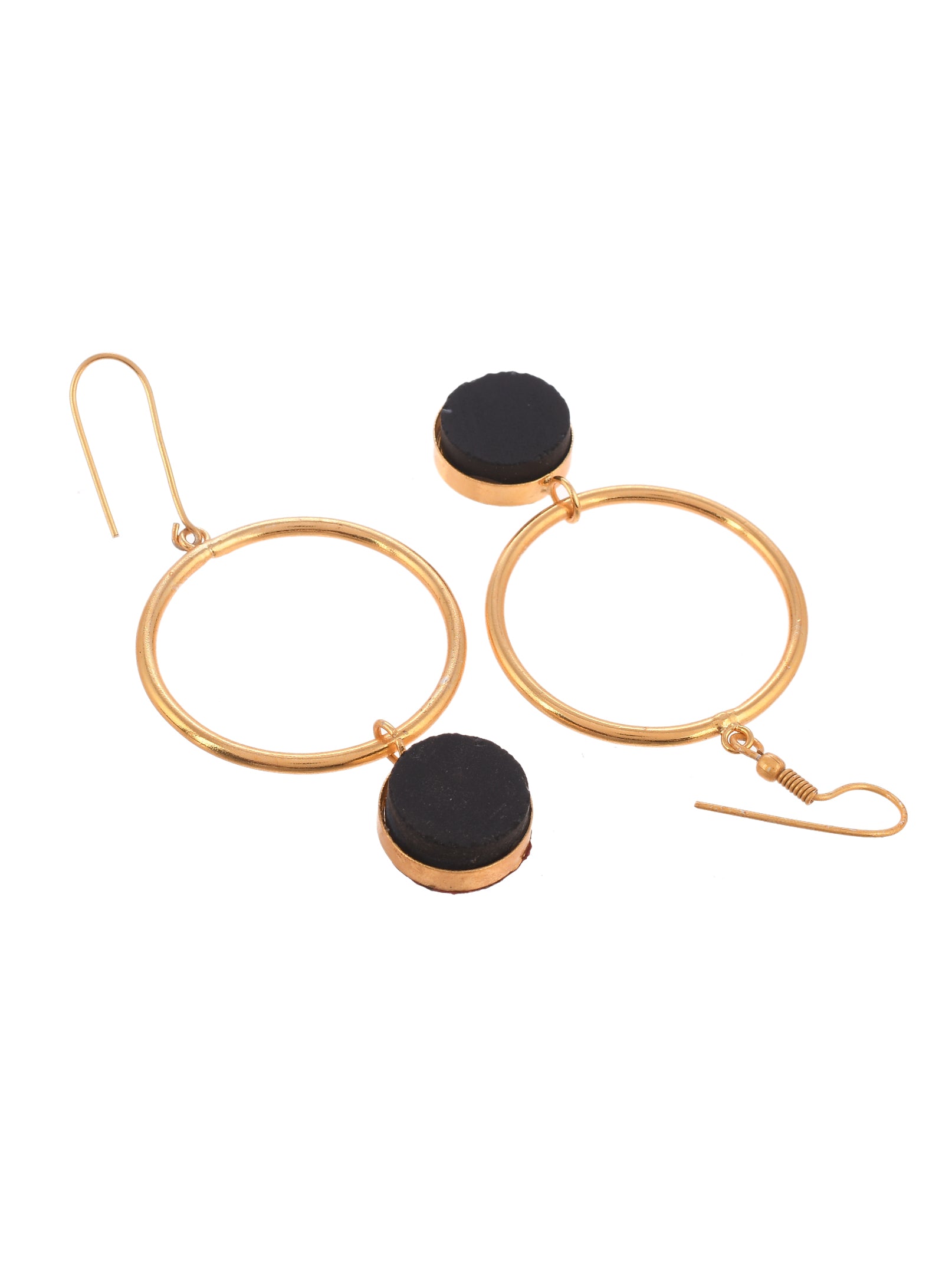 Gold Plated Circular Drop Earring