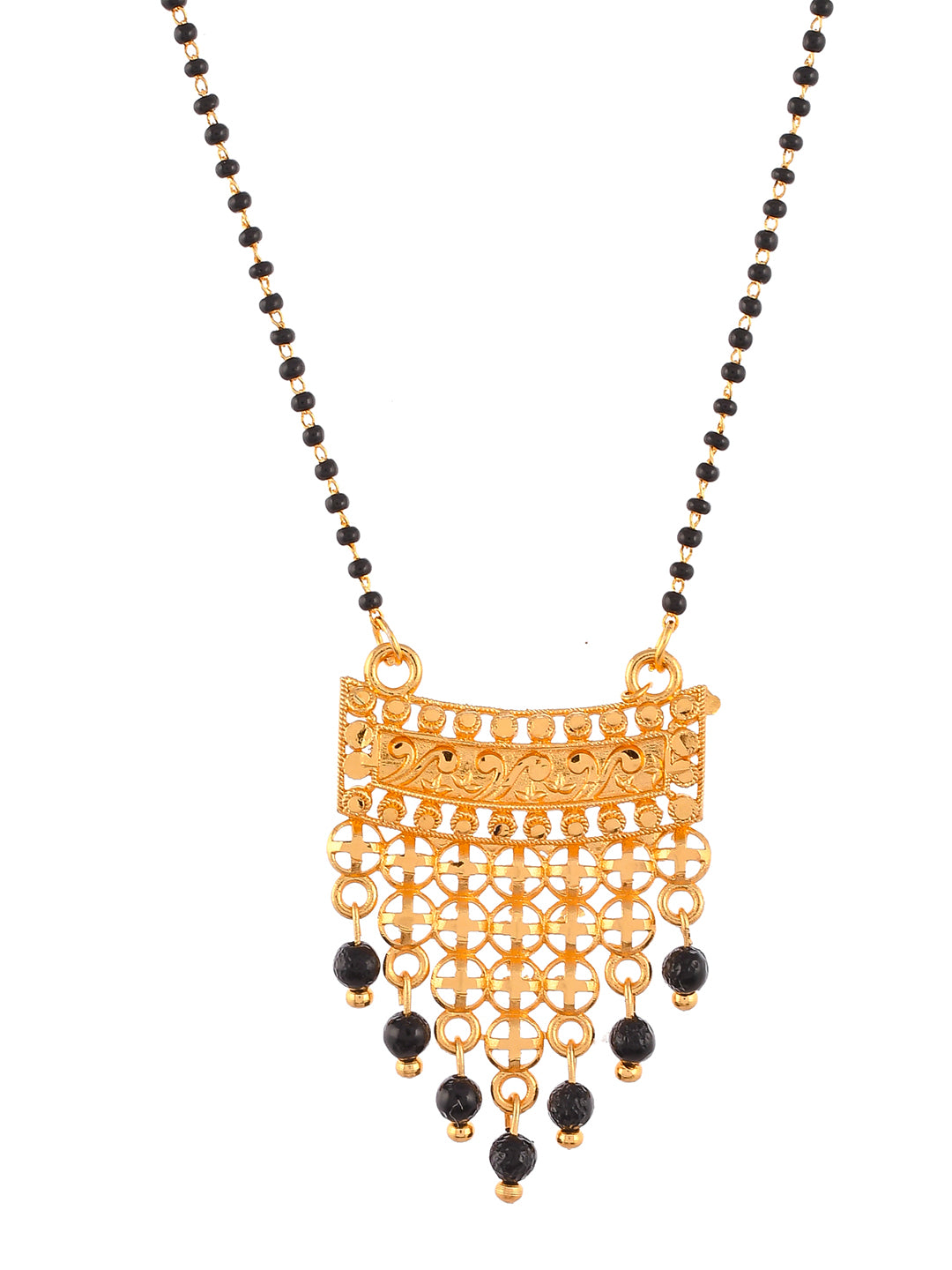 Gold Plated Black Beads Mangalsutra