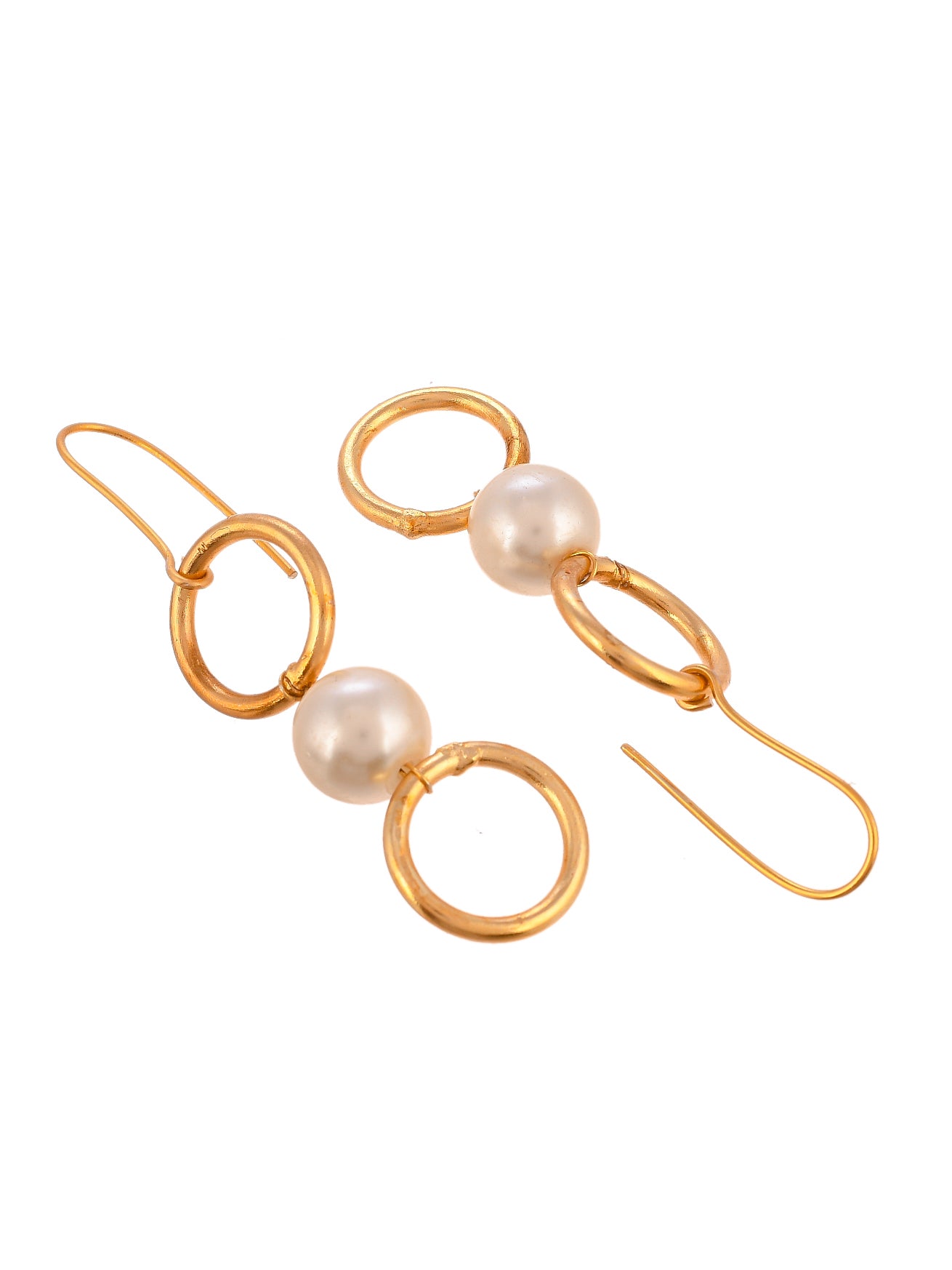 Gold Plated Pearl Bead Drop Earring