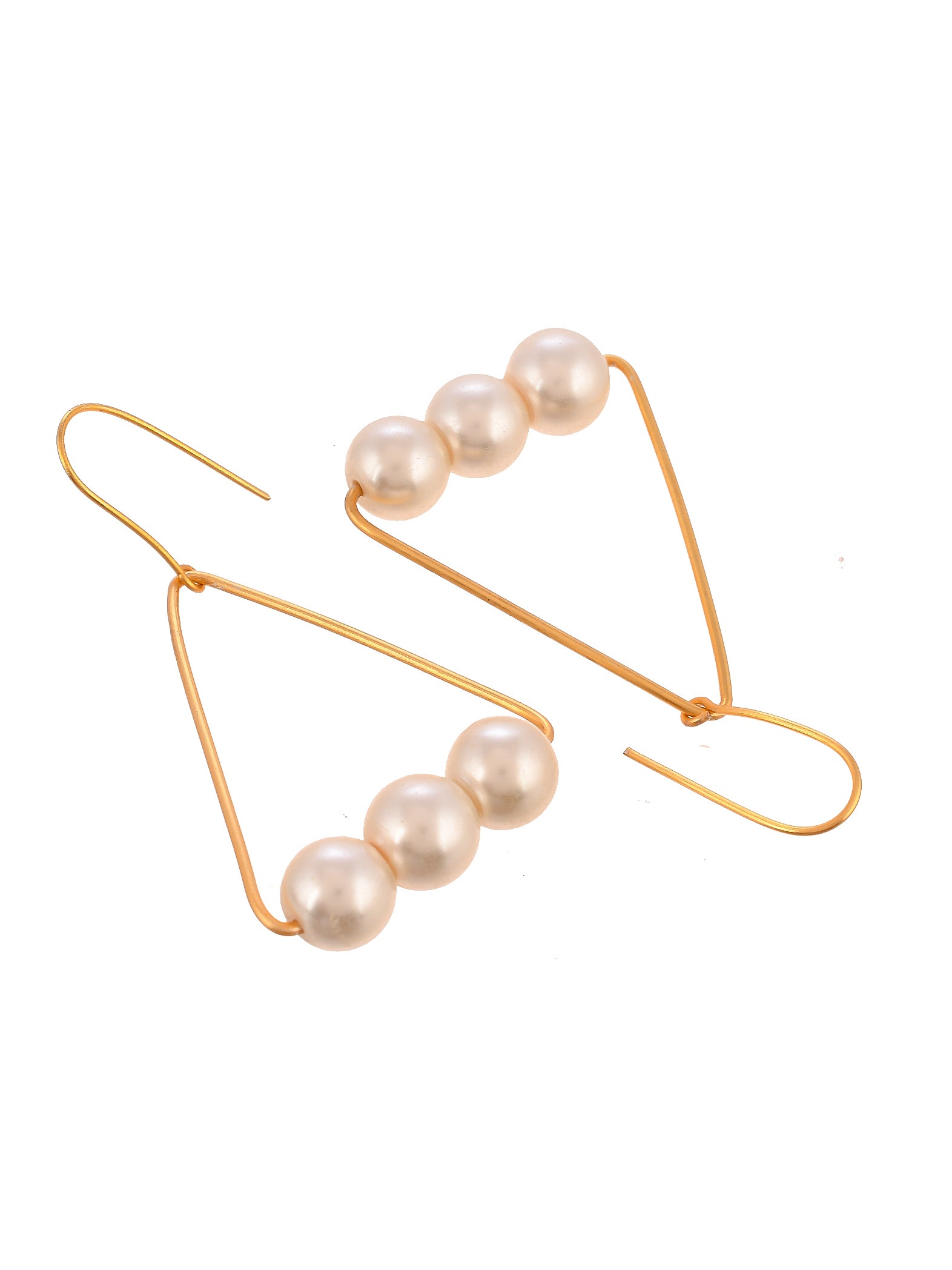 Gold Plated Pearl Beads Drop Earring