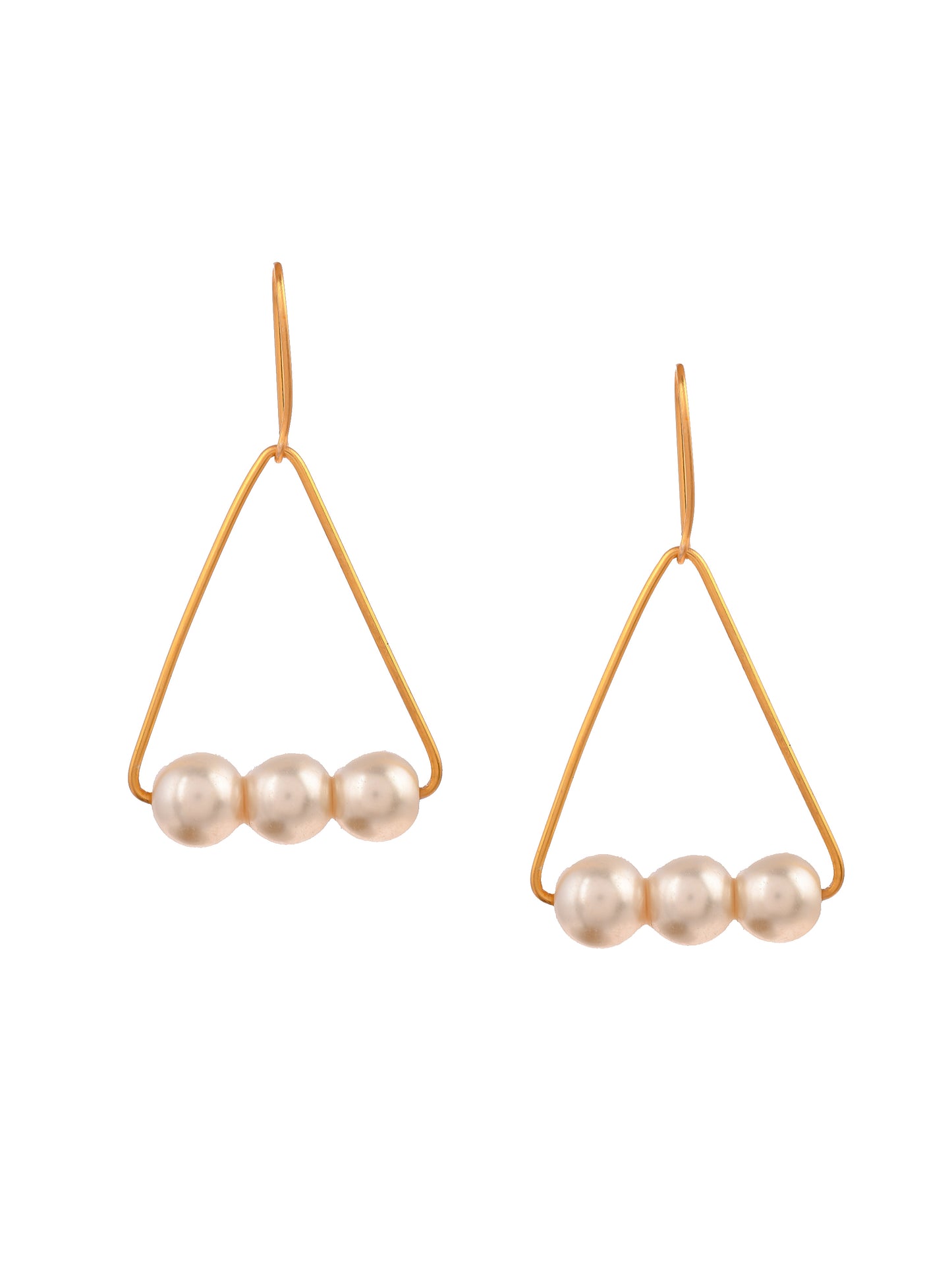 Gold Plated Pearl Beads Drop Earring