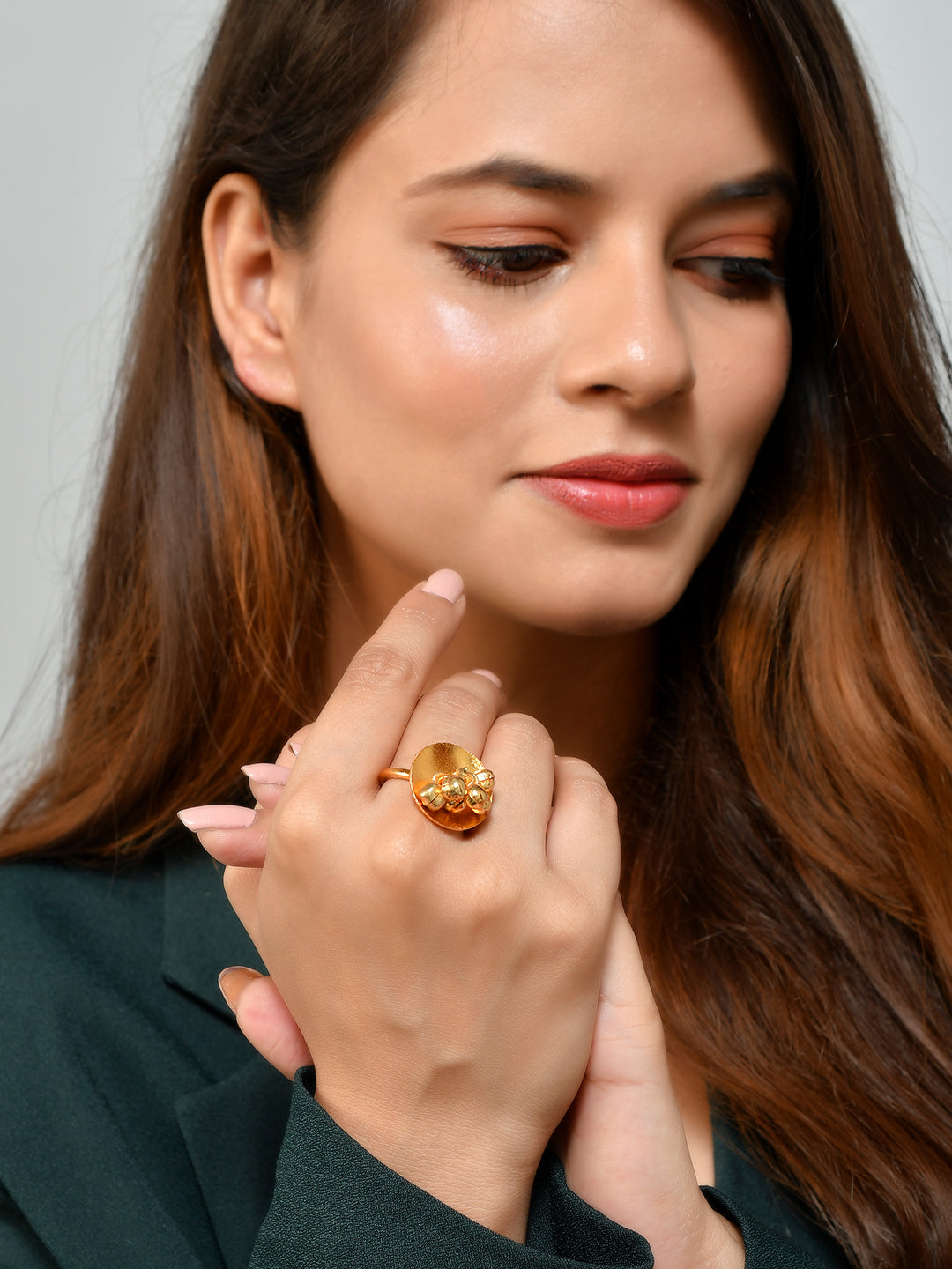 Gold Plated Disc  Designer Ghungroo Ring