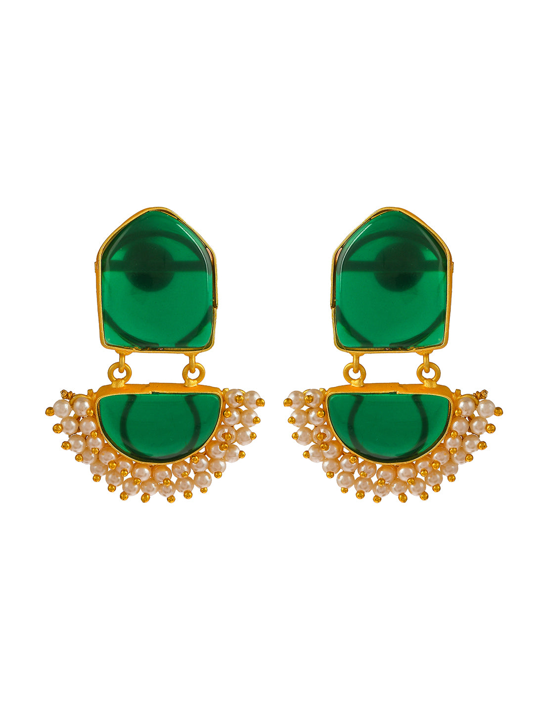 Gold Plated Traditional Beads Drop Earrings