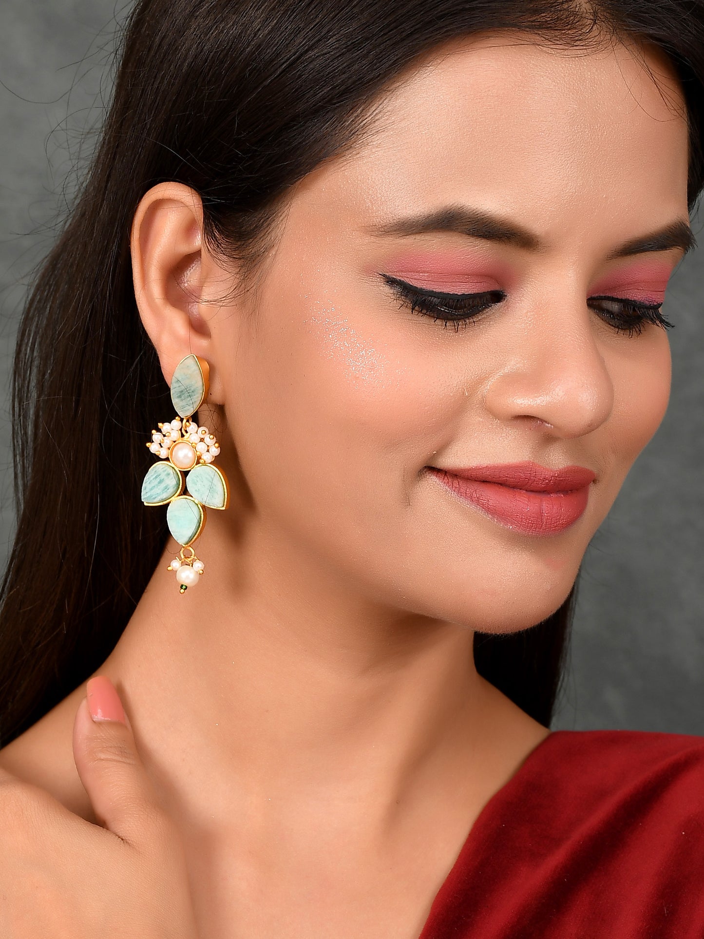 Gold Plated Handcrafted Floral Ethnic Earrings