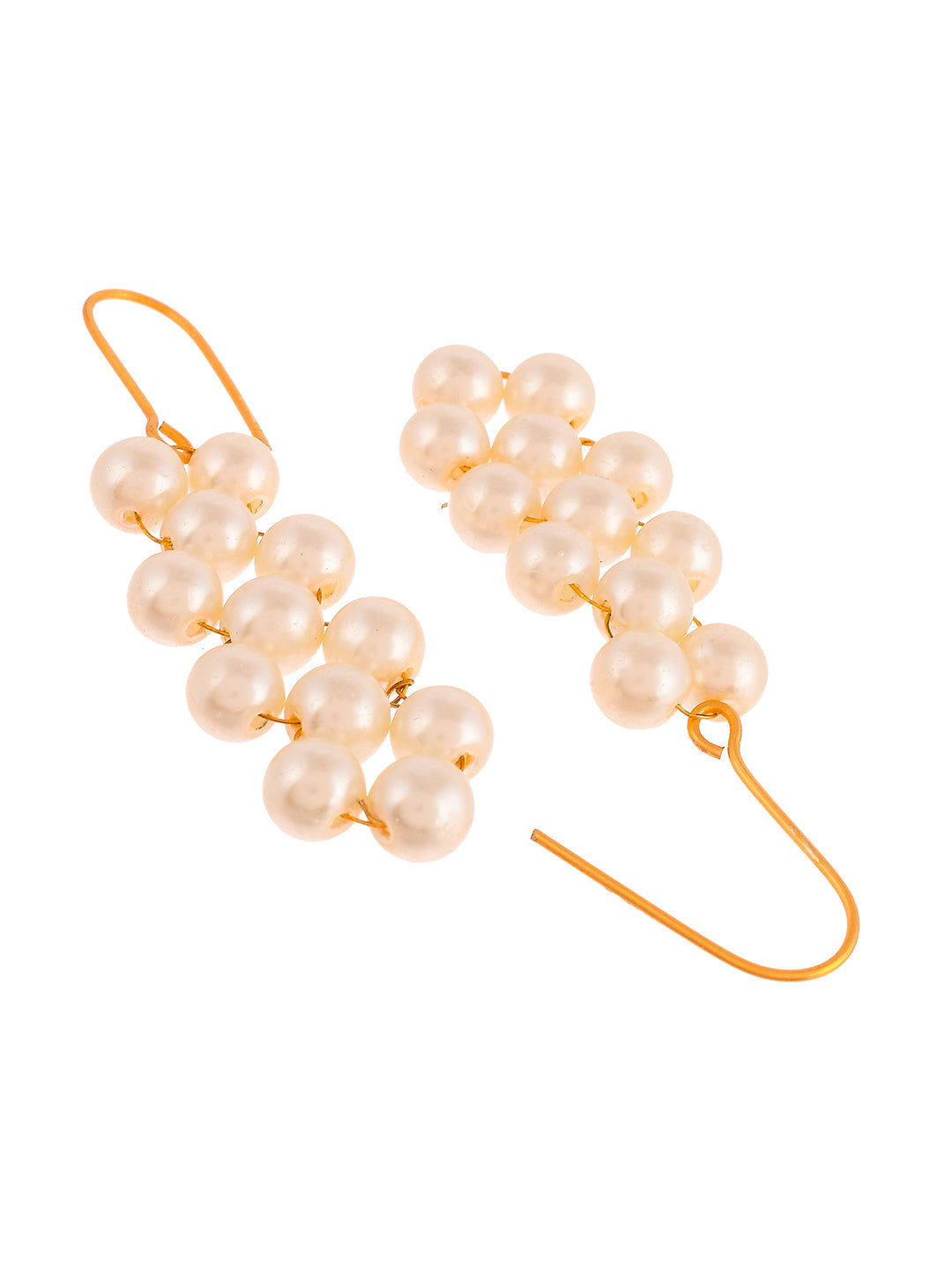 Gold Plated Pearl Beads Western Drop Earrings