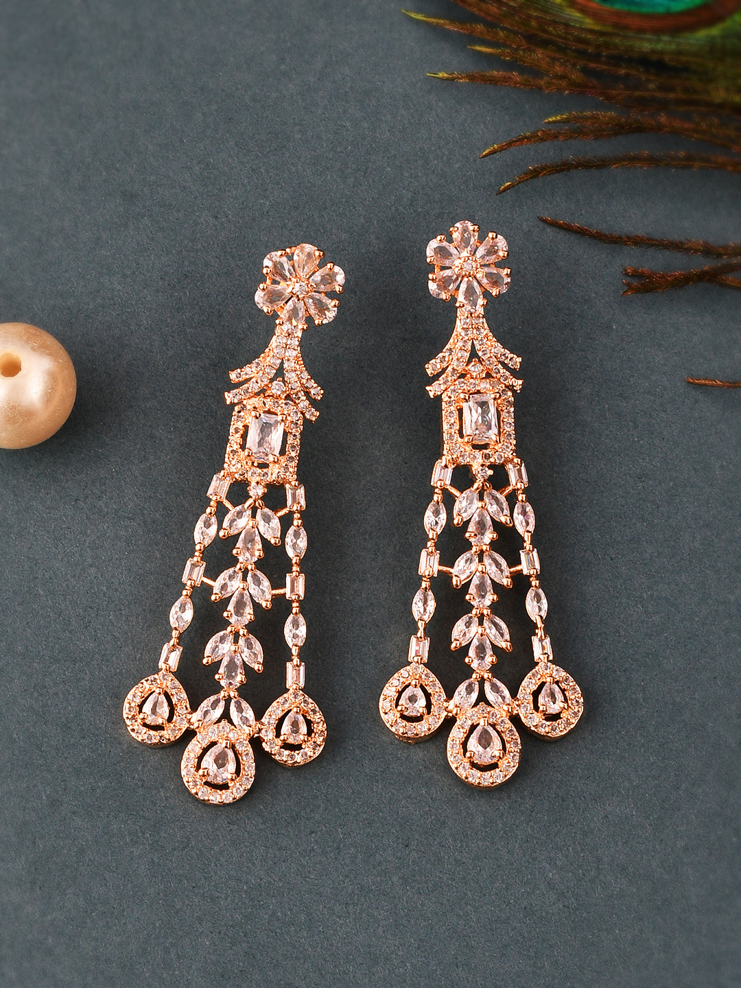 Buy Riley Rose Gold Diamond Earrings 18 KT rose gold (3.3 gm). | Online By  Giriraj Jewellers