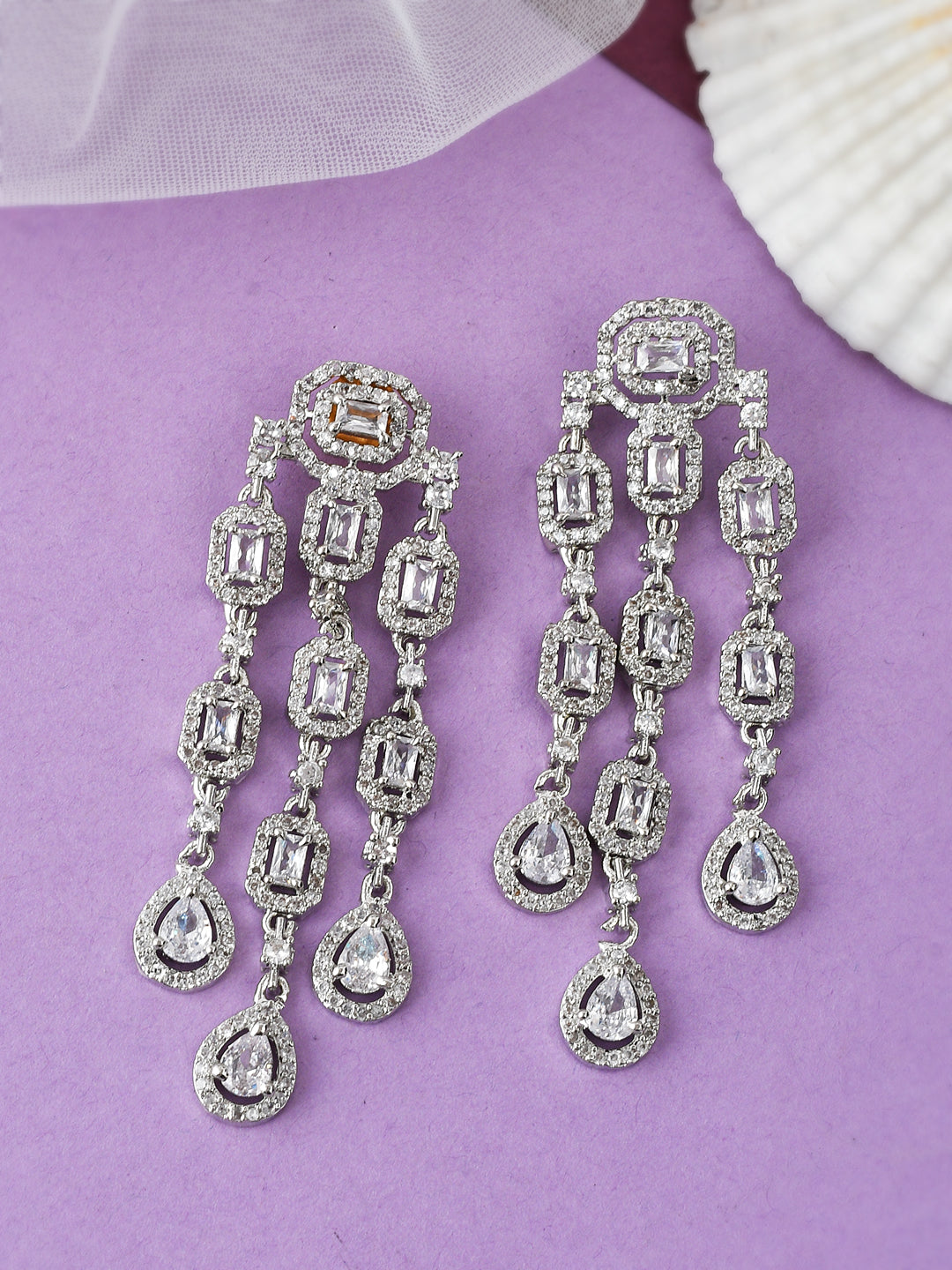 American Diamond Dangler Earrings