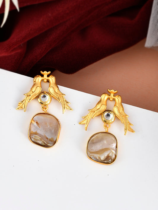 Twin Bird Mother of Pearl Earrings for Women Online