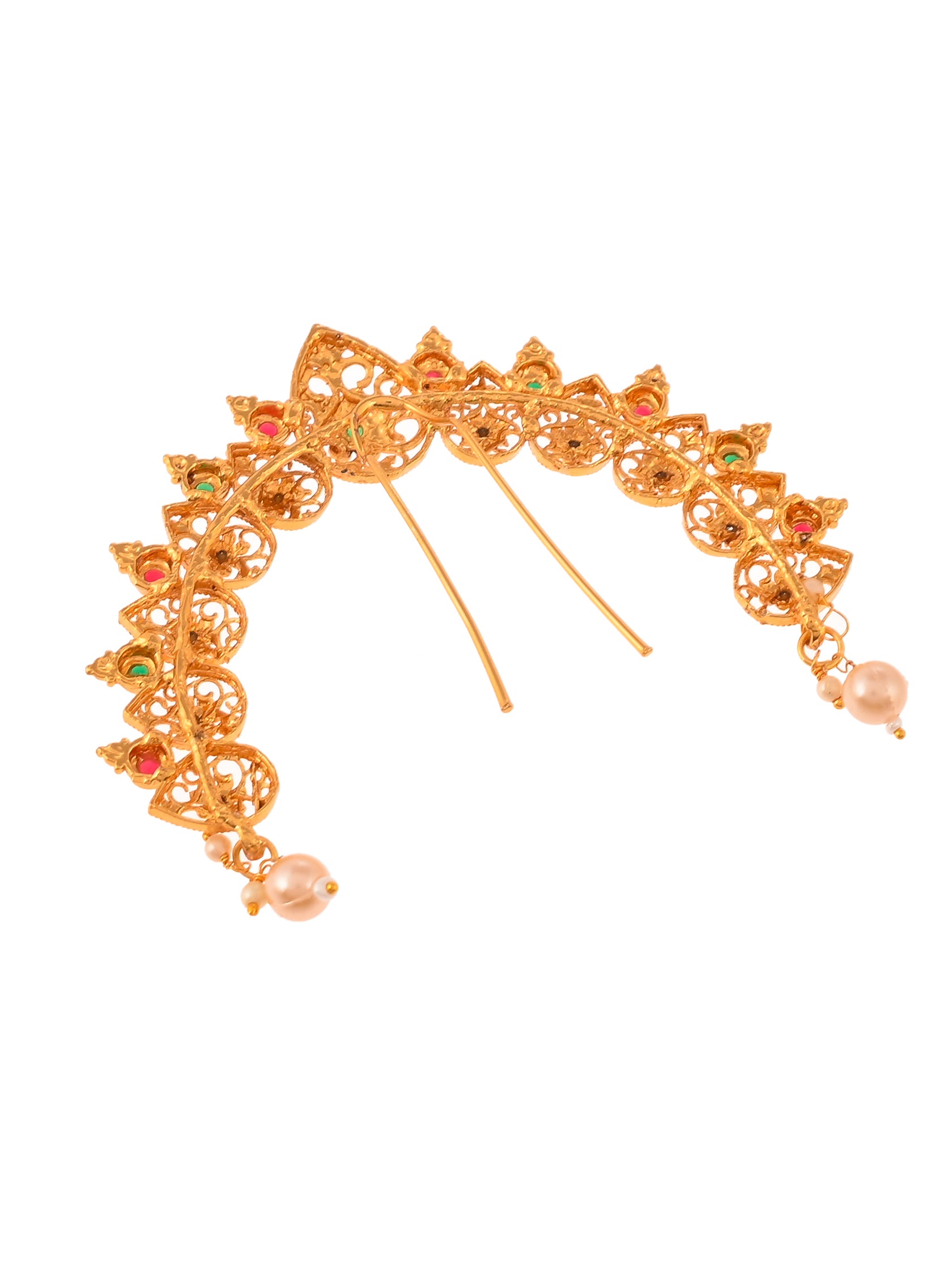 Gold Plated Multi Ethnic Wedding Hair Bun Pin