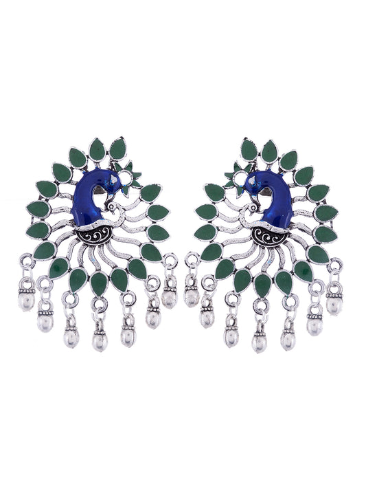 Peacock Meena Indian Earrings for Women Online