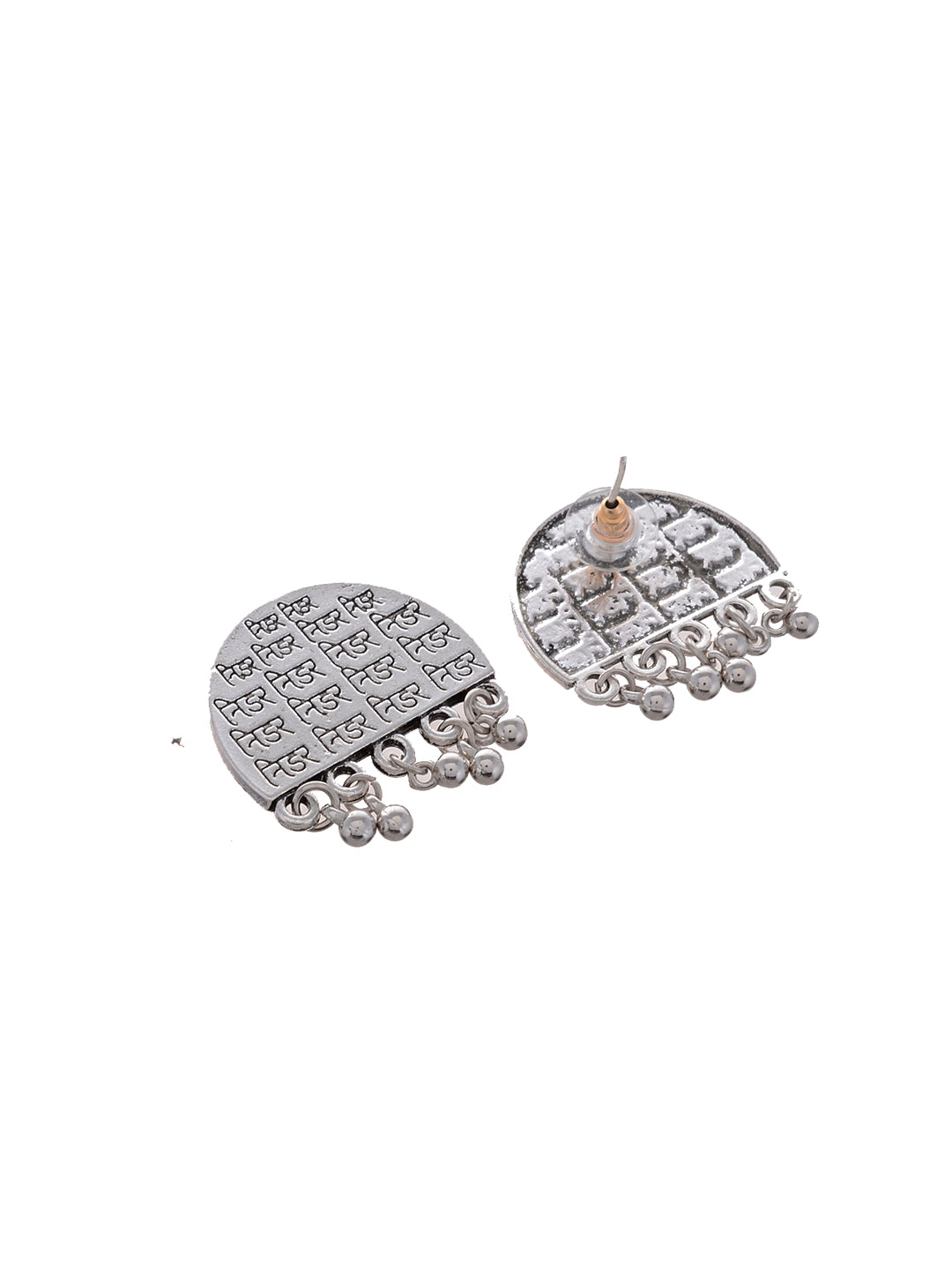 Silver Plated Spiritual Designed Earrings