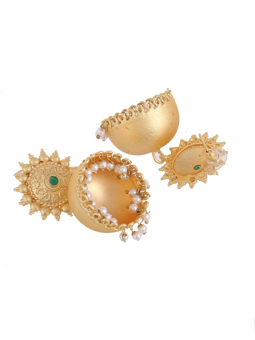Gold Toned Dome Shaped Jhumkas