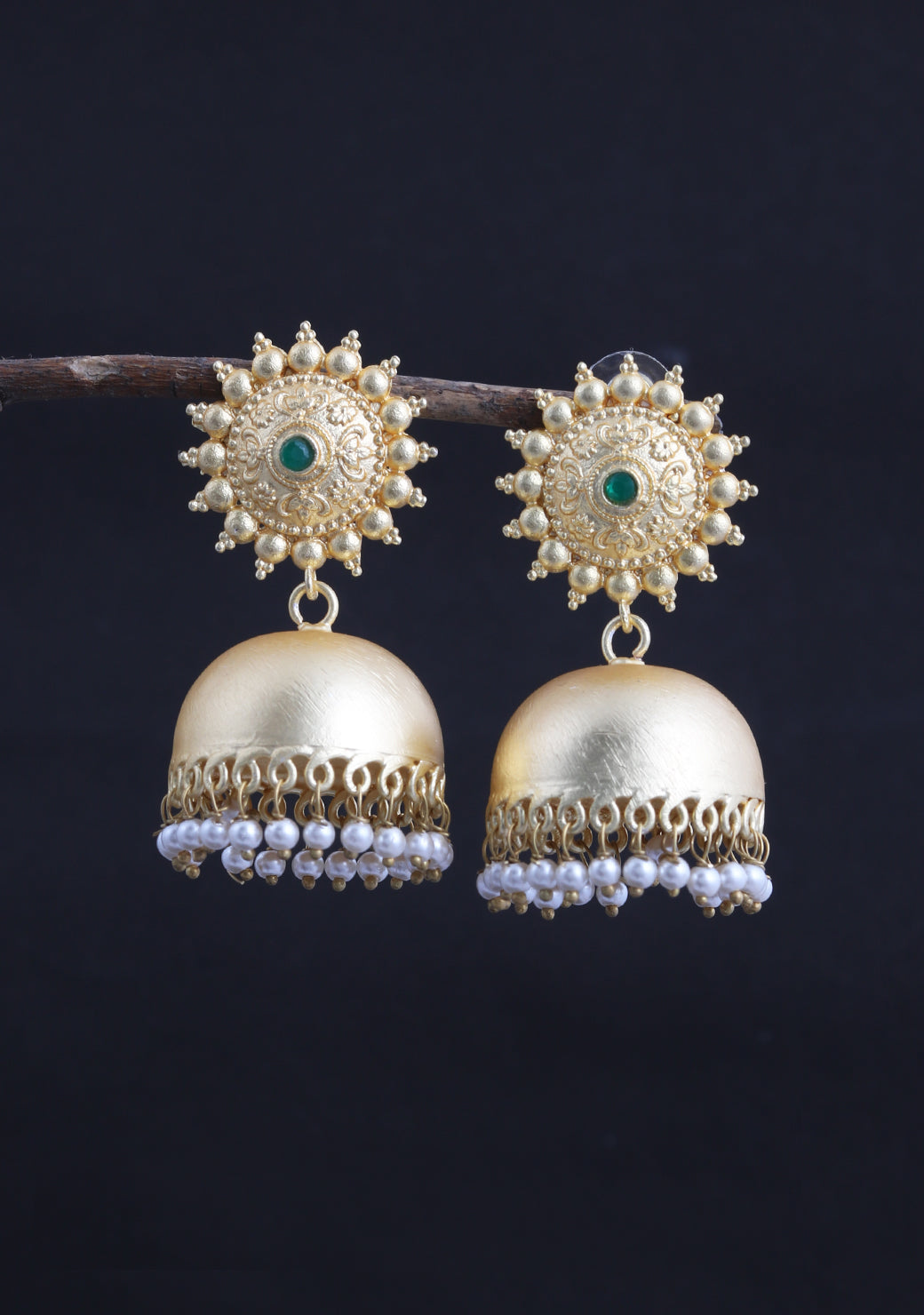 Gold Toned Dome Shaped Jhumkas - Earrings for Women Online