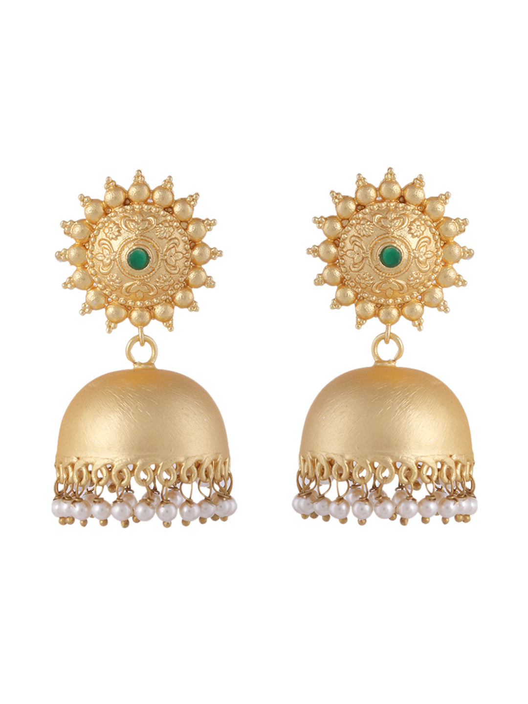Gold Toned Dome Shaped Jhumkas