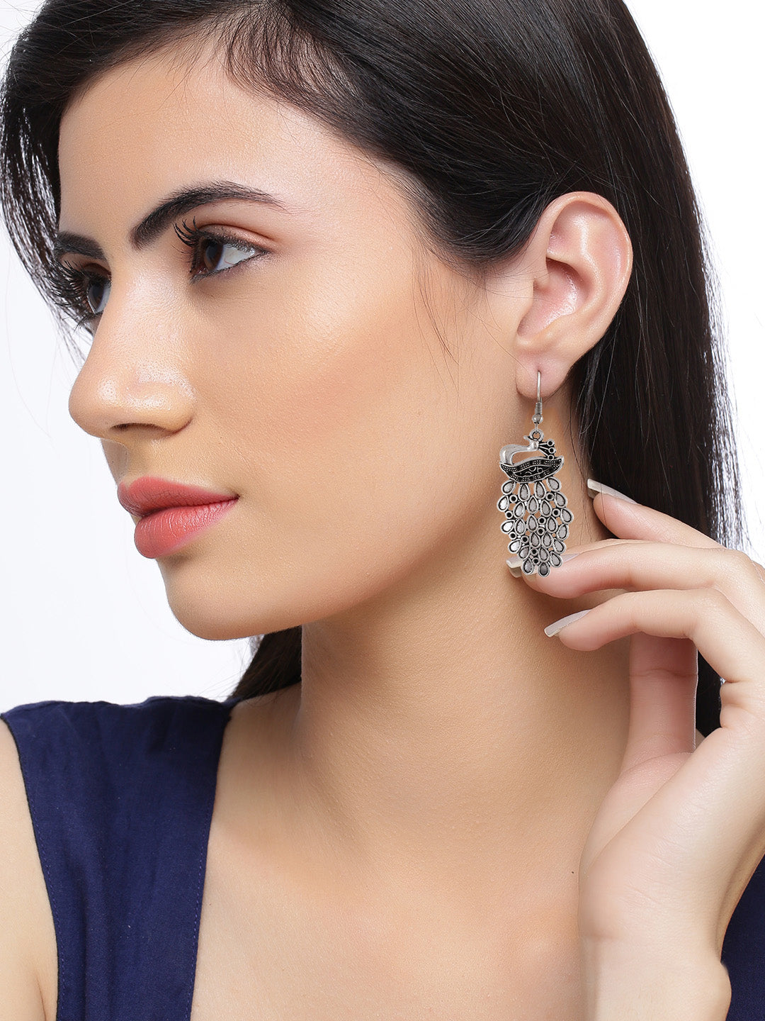 Silver Plated Oxidised Earrings