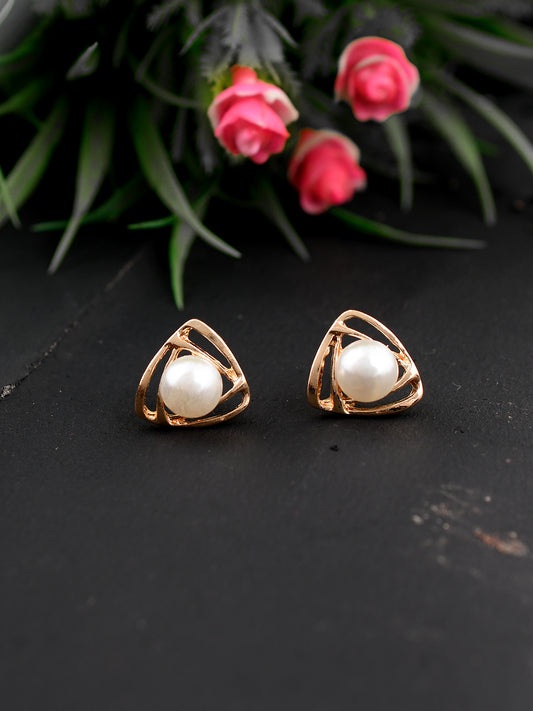 Gold Plated Pearl Small Stud Classic Earrings for Women Online
