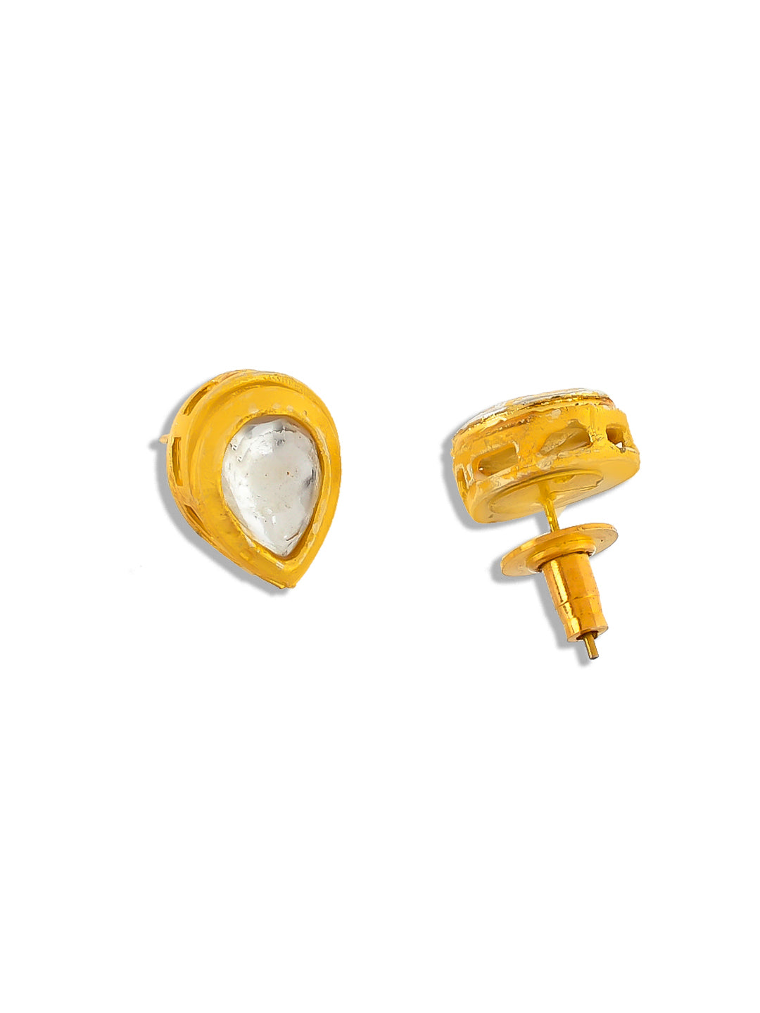 Classic Antique Kundan Gold Plated Studs Earrings For Girls Women