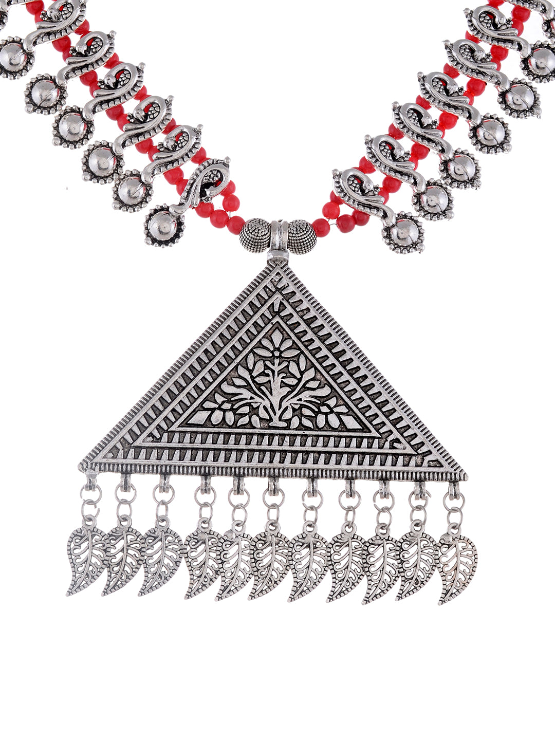 Silver Toned German Silver Oxidized Necklace