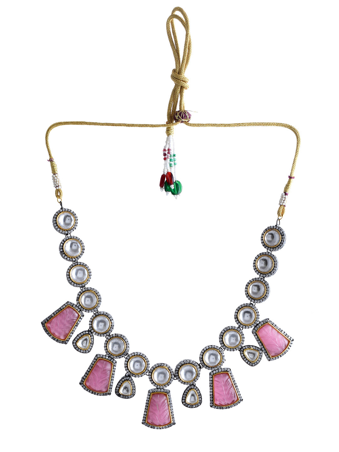 Designer Gold Plated Pink Kundan Jewellery Set