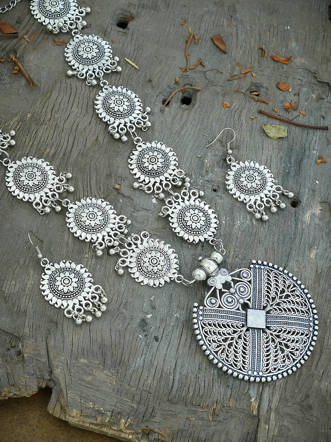 Oxidised Silver Look Alike Long Tribal Necklaces for Women Online