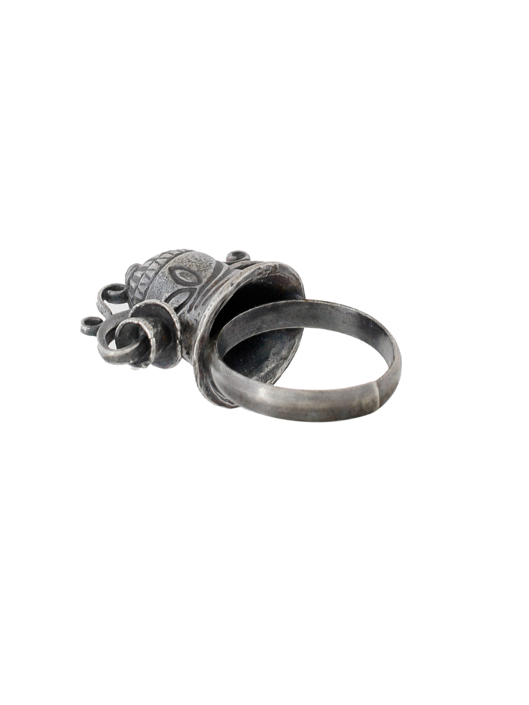 Fancy Oxidized Bell Silver Plated Rings For Women And Girls