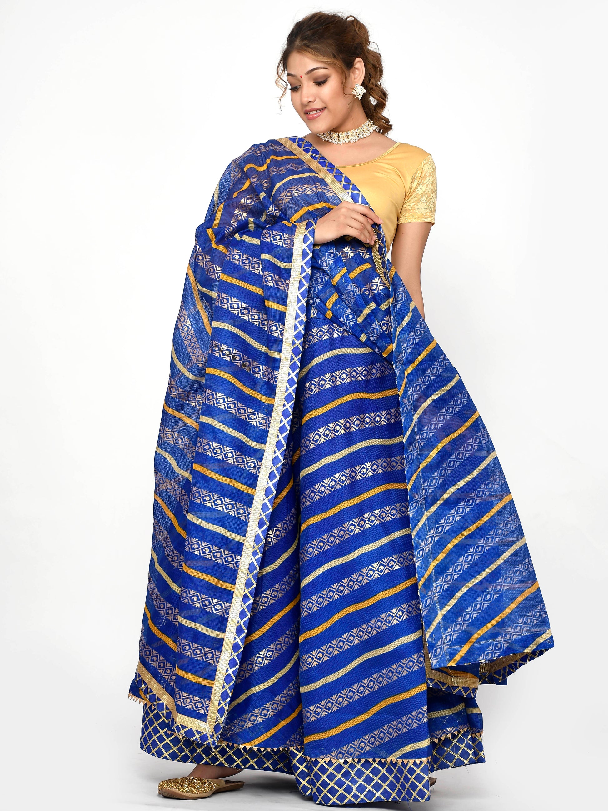 Netra Kota Doriya Lehanga With Dupatta And Unstitched Blouse