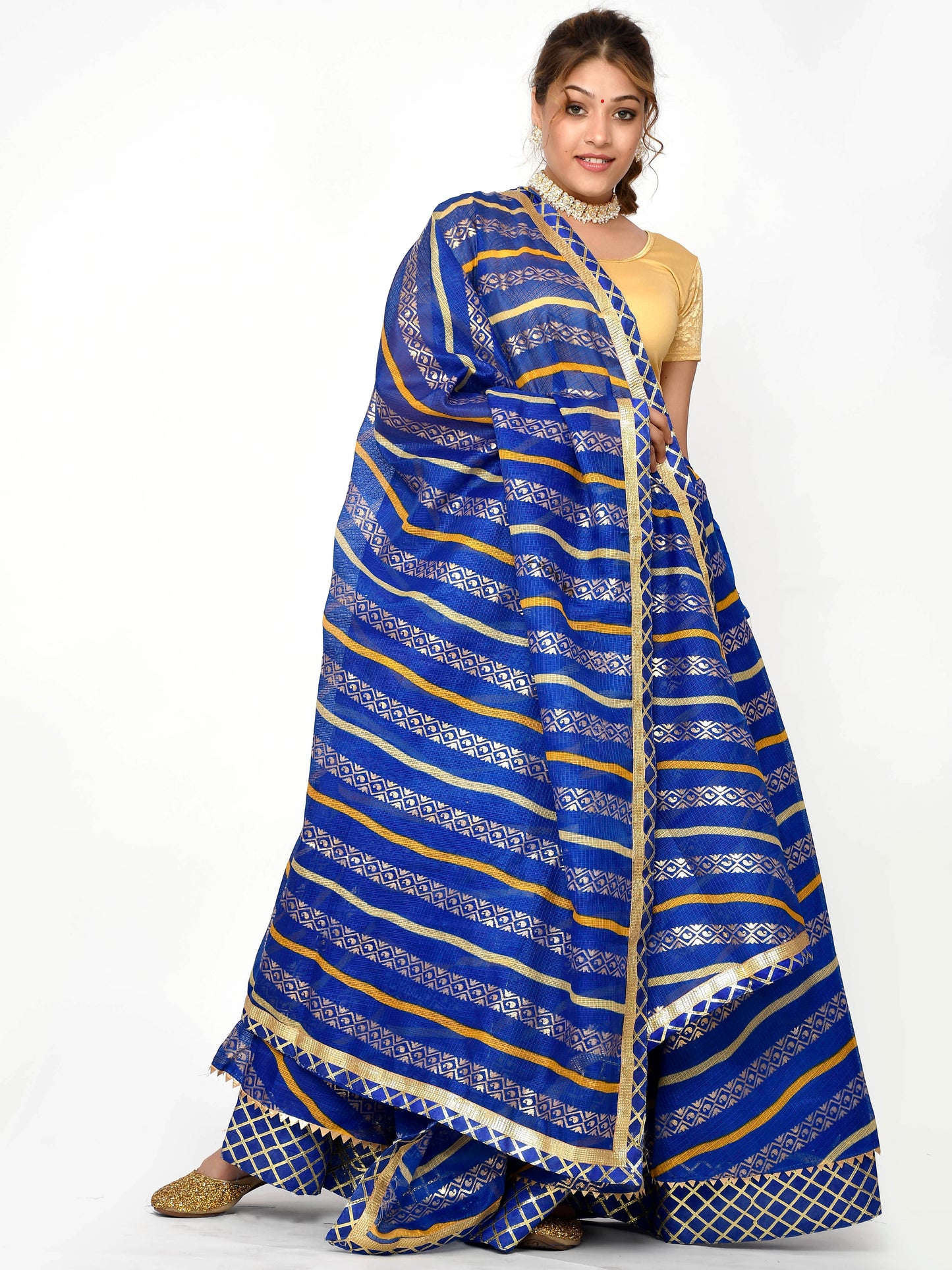 Netra Kota Doriya Lehanga With Dupatta And Unstitched Blouse