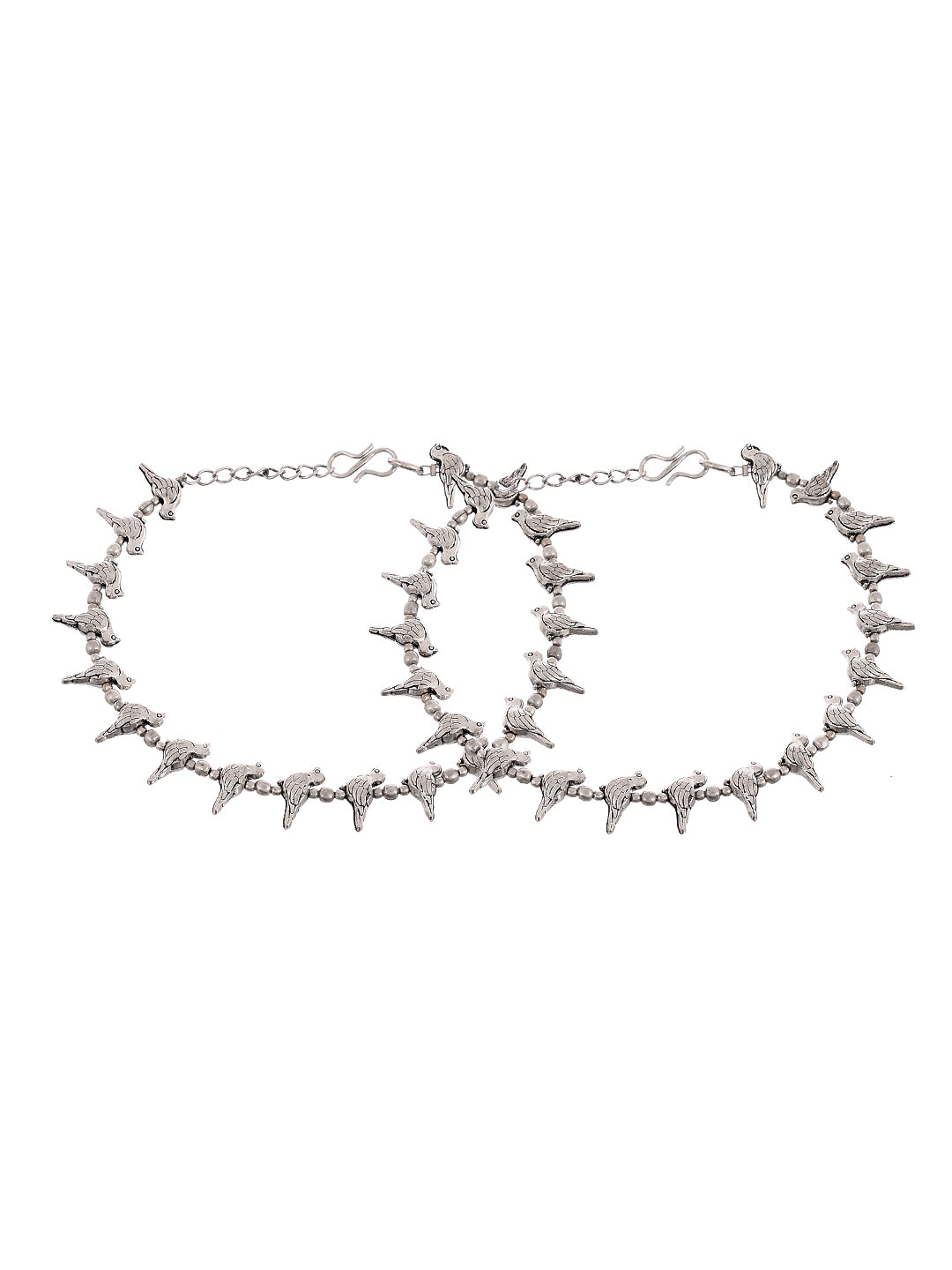 Oxidised Silver Designer Barefoot Anklet