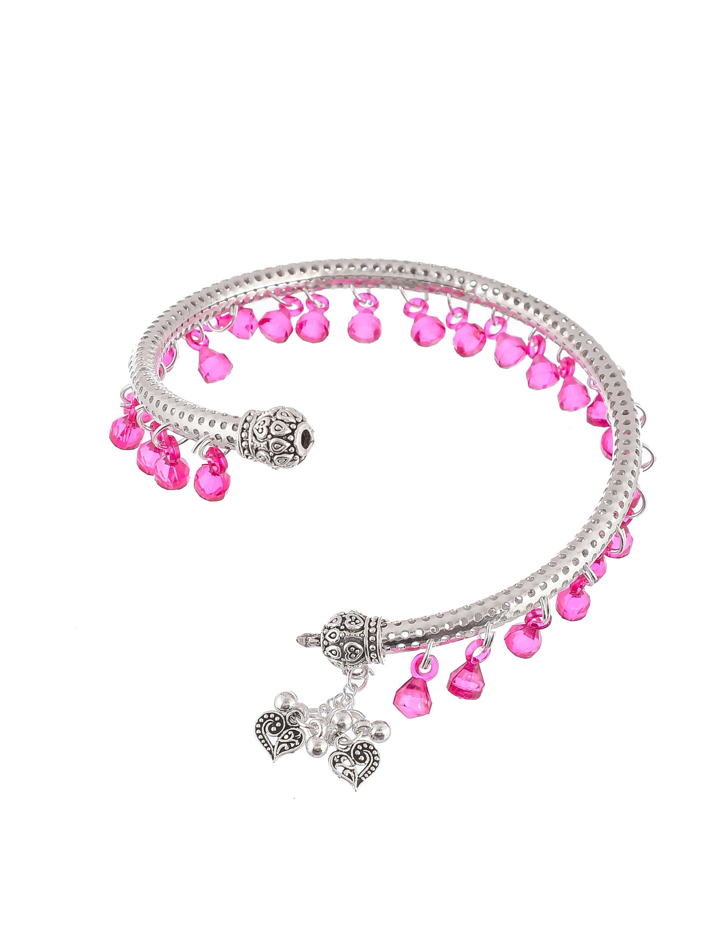 Drop beads Silver plated kada anklet