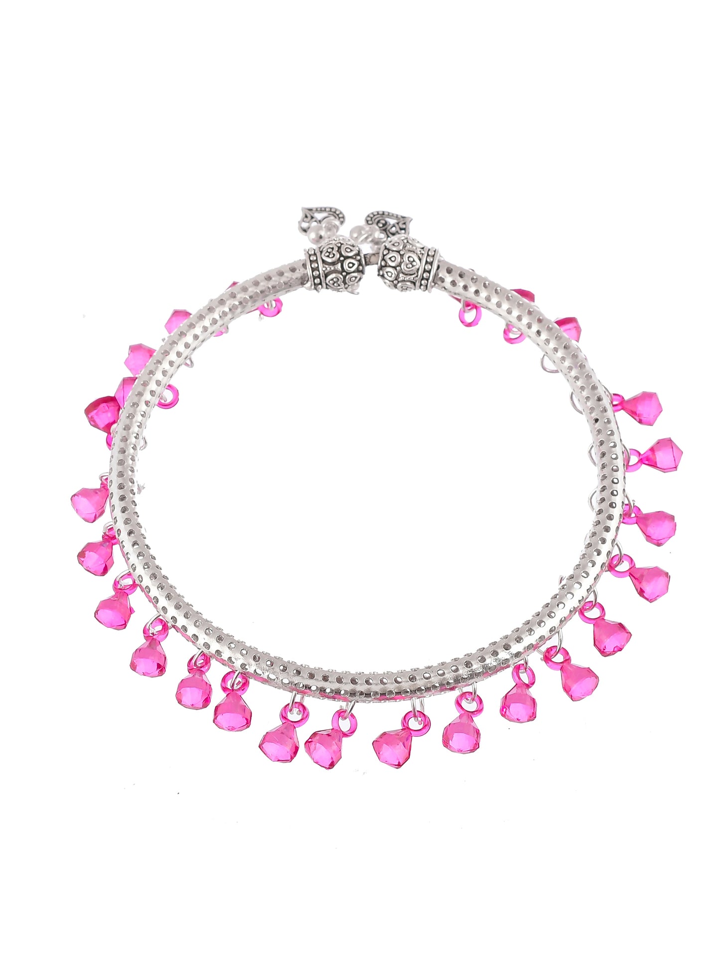 Drop beads Silver plated kada anklet