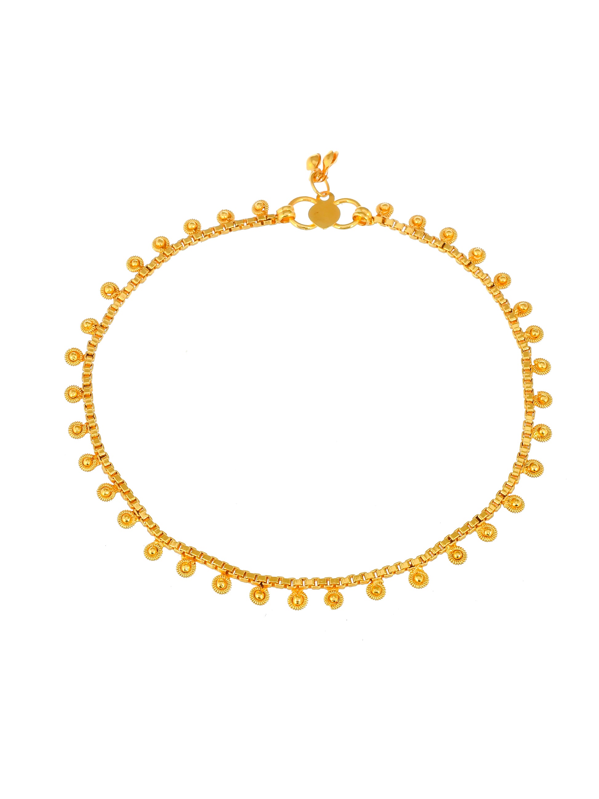 Gold Plated Floral Chain Anklet