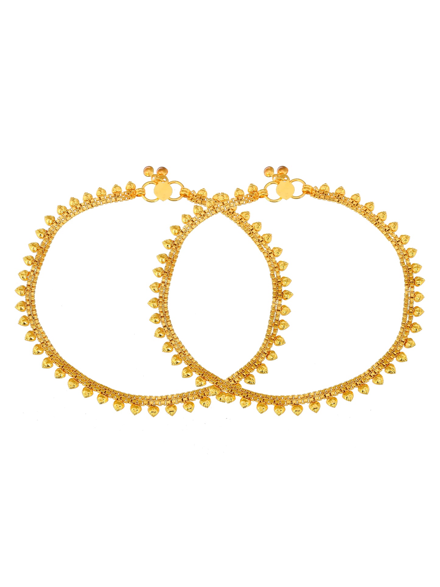 Gold Plated Heart Shape Traditional Ethnic Anklet