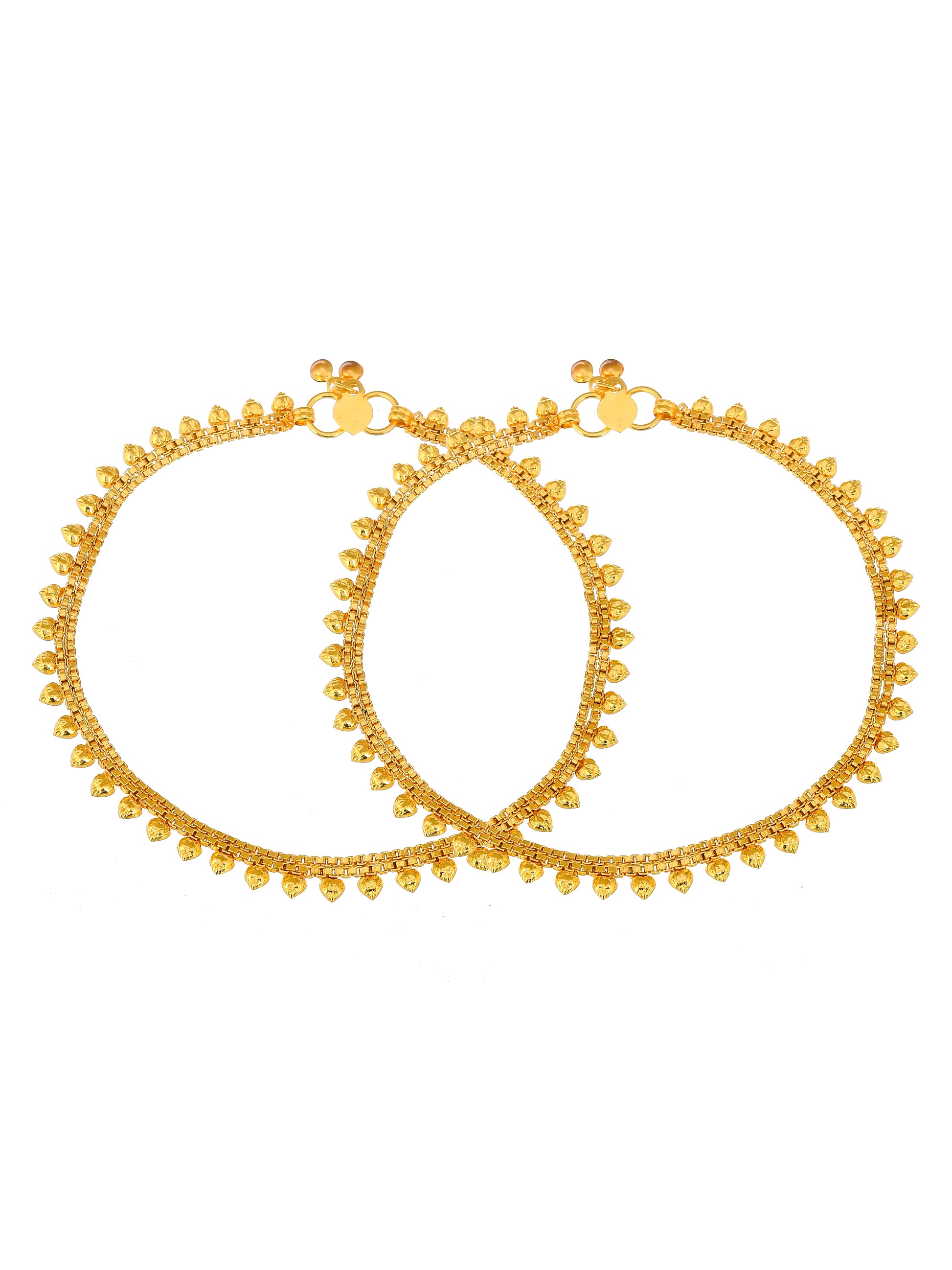 Gold Plated Heart Shape Traditional Ethnic Anklet