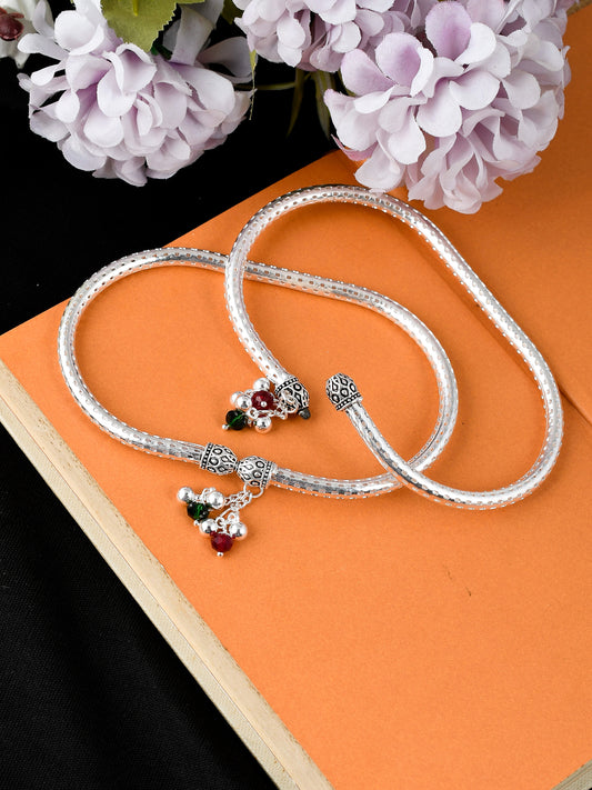 Silver Plated Stylish Kada Anklets for Women Online