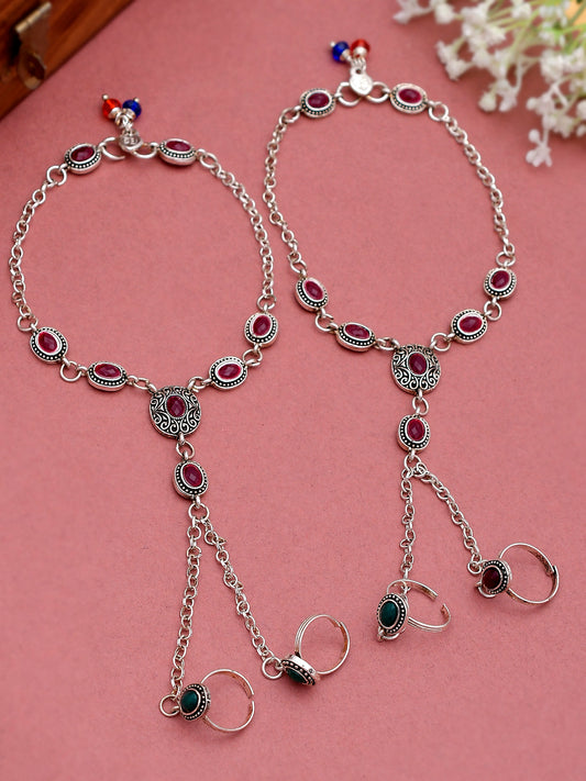 Traditional Anklet with attached double toe rings