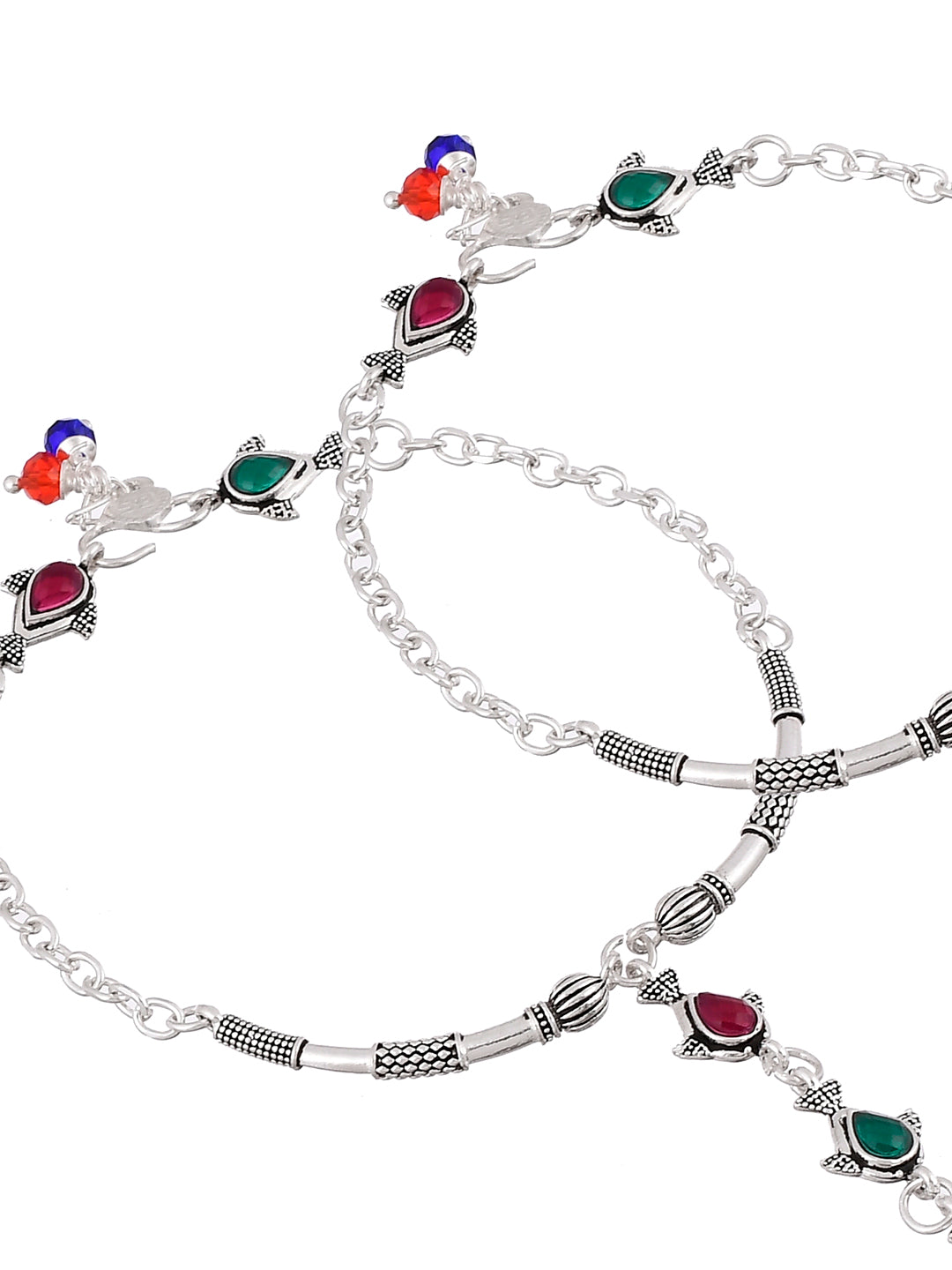 Silver Plated Paagpan Anklet For Girls