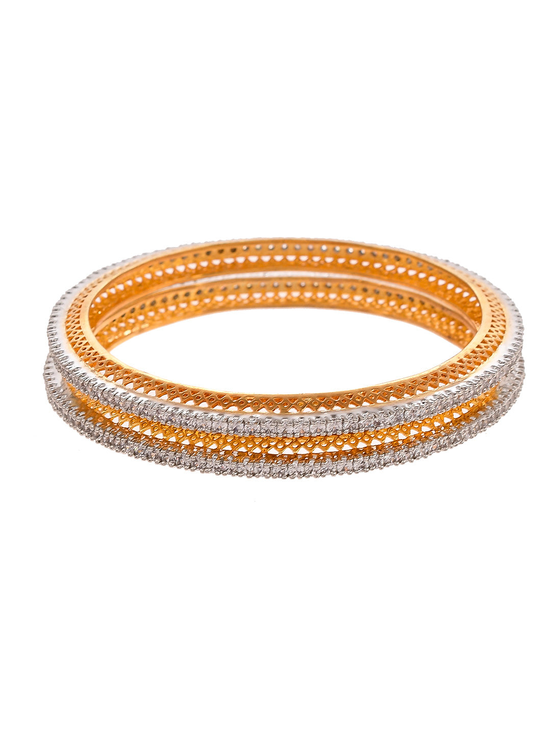 Silver gold mix bangles deals