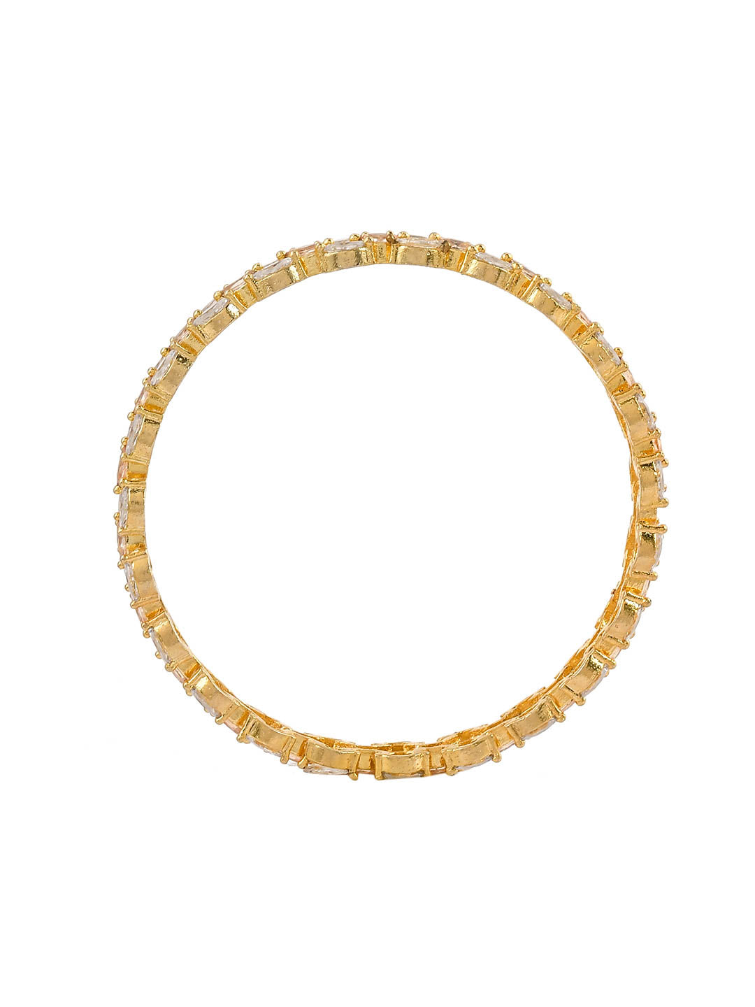 Gold Plated American Daimond Marquisite Bangle Set Of 2