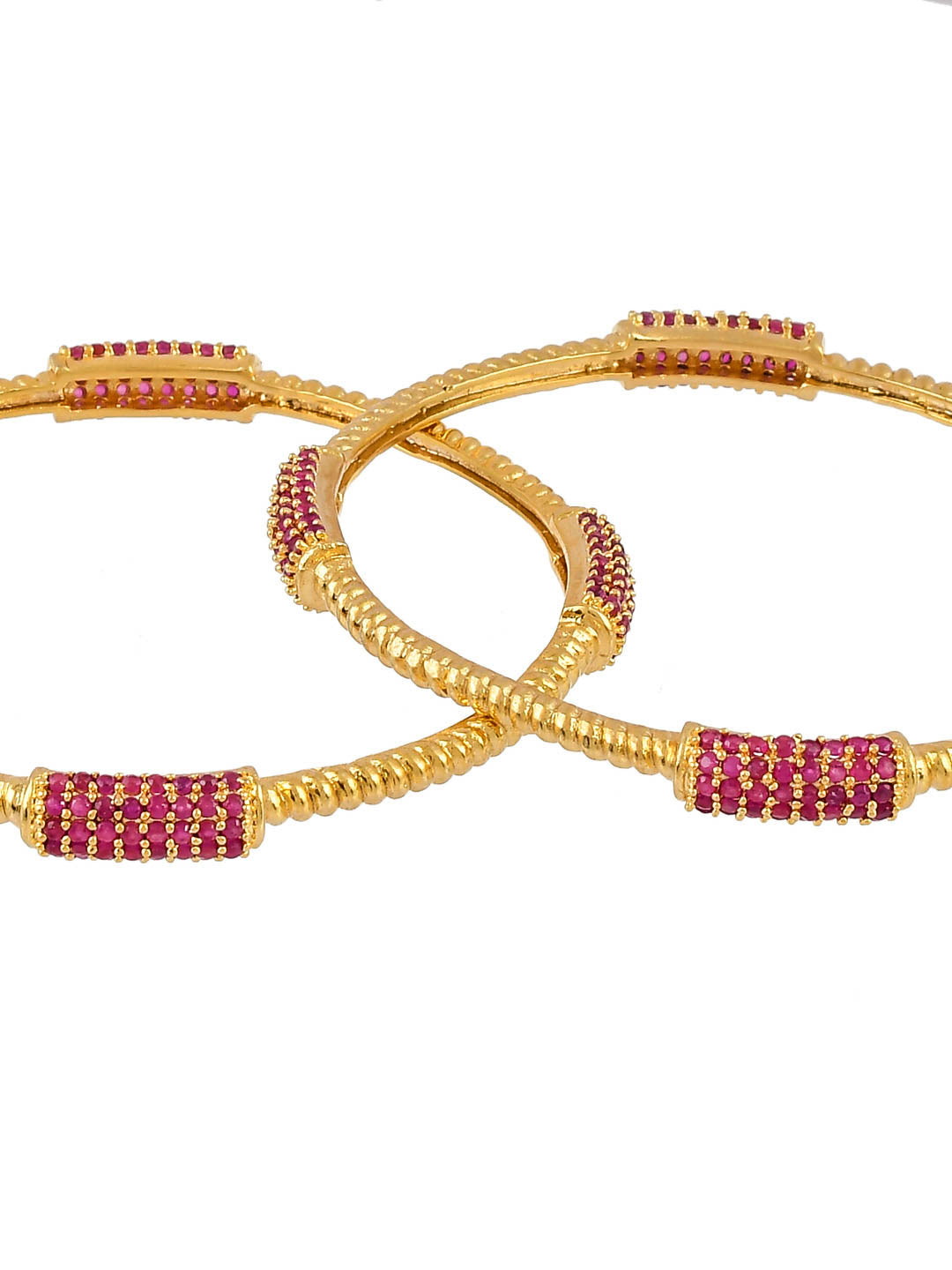 Set Of 2 Gold Plated Handcrafted Bangle