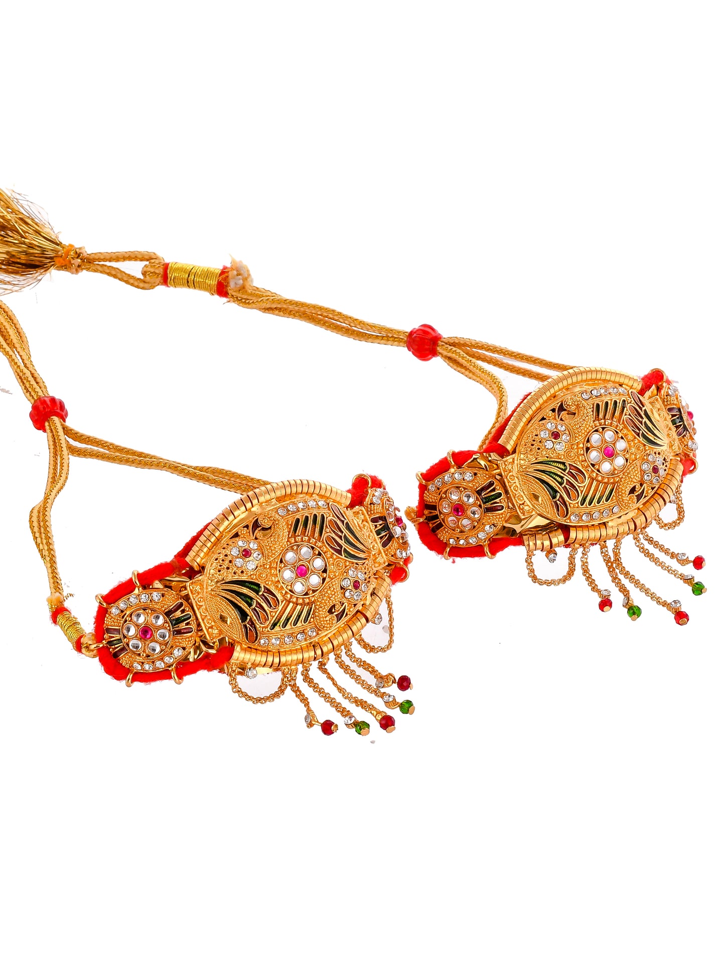 Set of 2 Gold & Red Antique Gold plated Bracelet