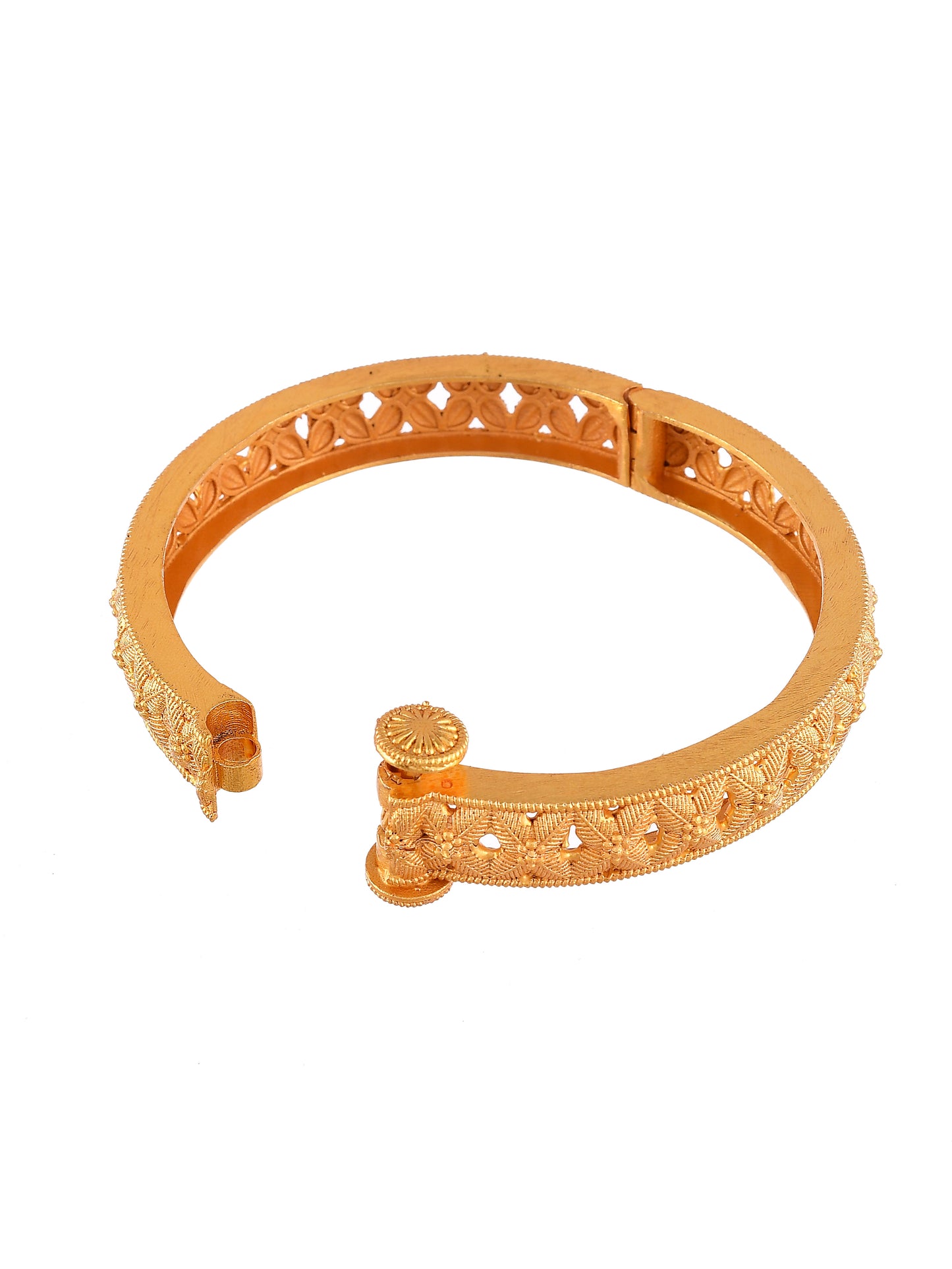 Traditional Floral Bangle Style Gold plated Bracelet